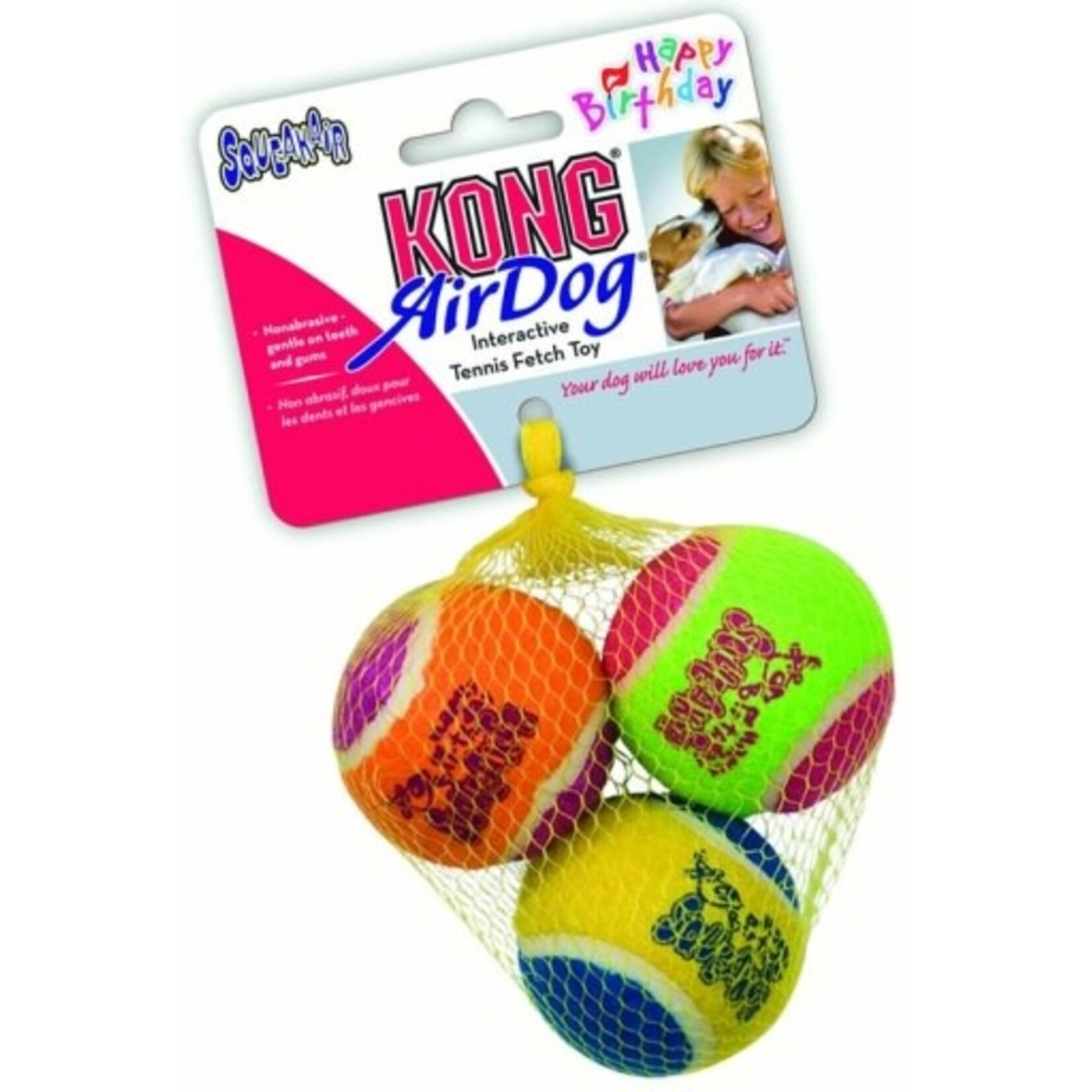KONG KONG AirDog Squeakair Birthday Balls Dog Toy - Medium 3-Pack