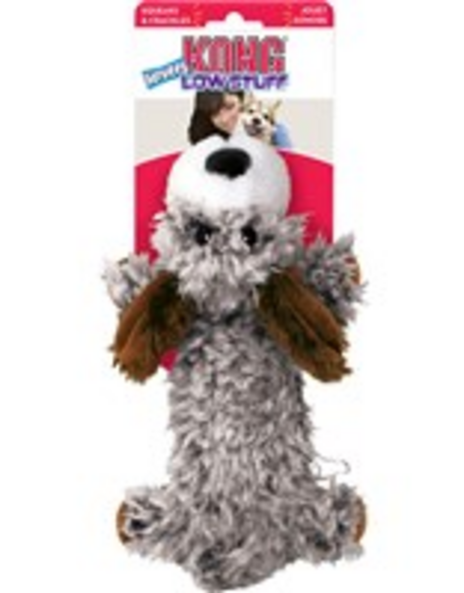 KONG KONG Low Stuff Scruffs Plush Dog Toy Dark Brown Large