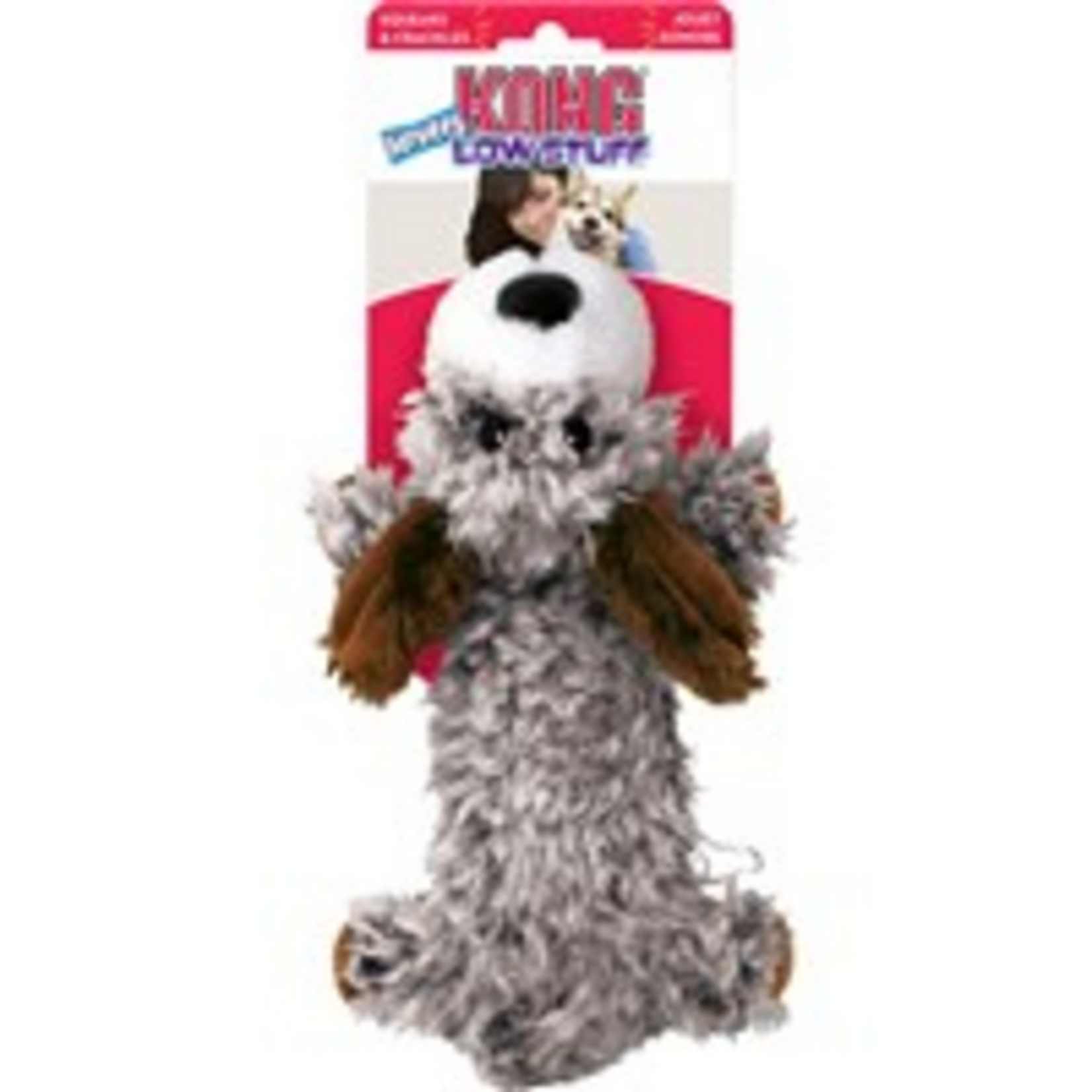 KONG KONG Low Stuff Scruffs Plush Dog Toy Dark Brown Large