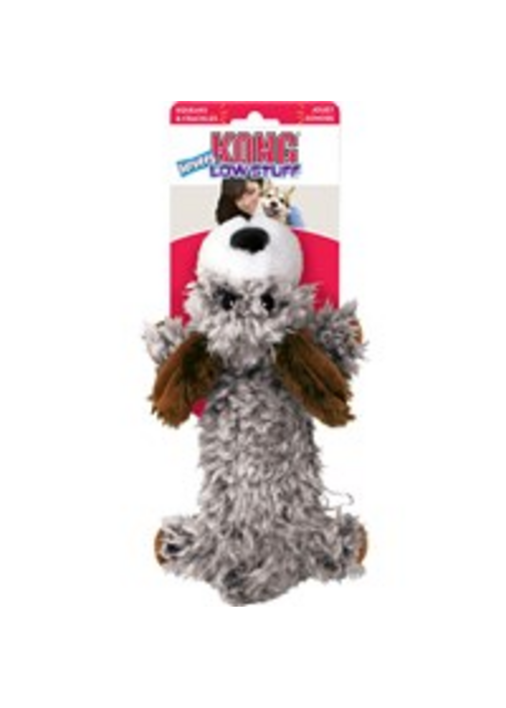KONG KONG Low Stuff Scruffs Plush Dog Toy Dark Brown Large