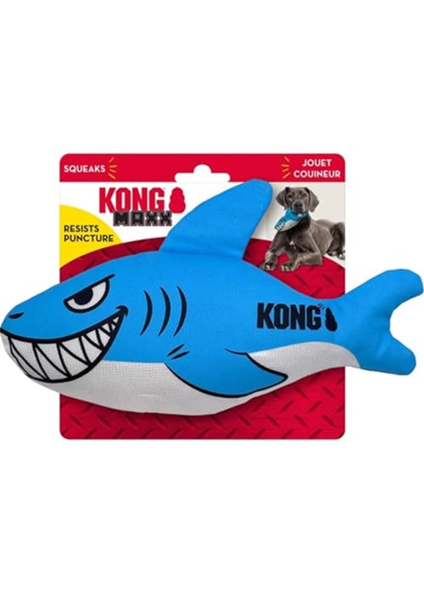 KONG KONG Maxx Ballistic 2 Layered Assorted Tough Dog Toy (Shark, Medium)
