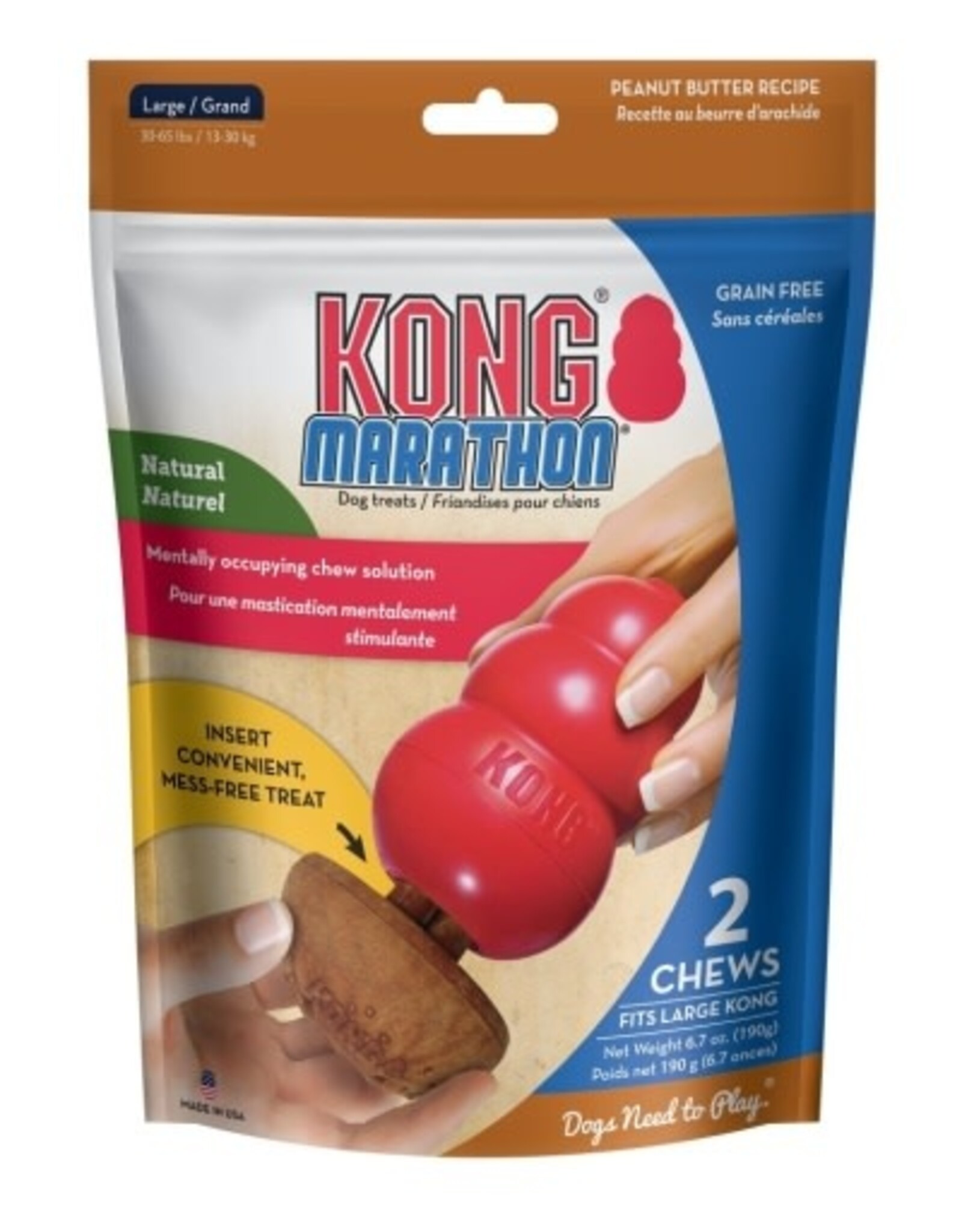 KONG KONG Marathon Peanut Butter Dog Treat 2-Pack - Large