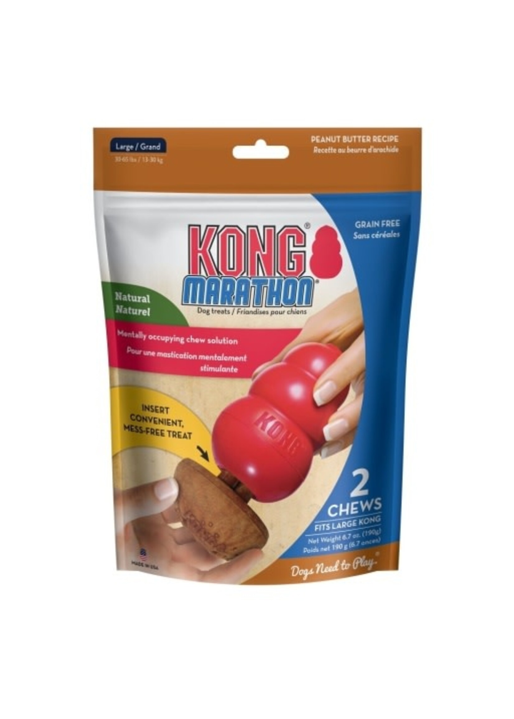 KONG KONG Marathon Peanut Butter Dog Treat 2-Pack - Large