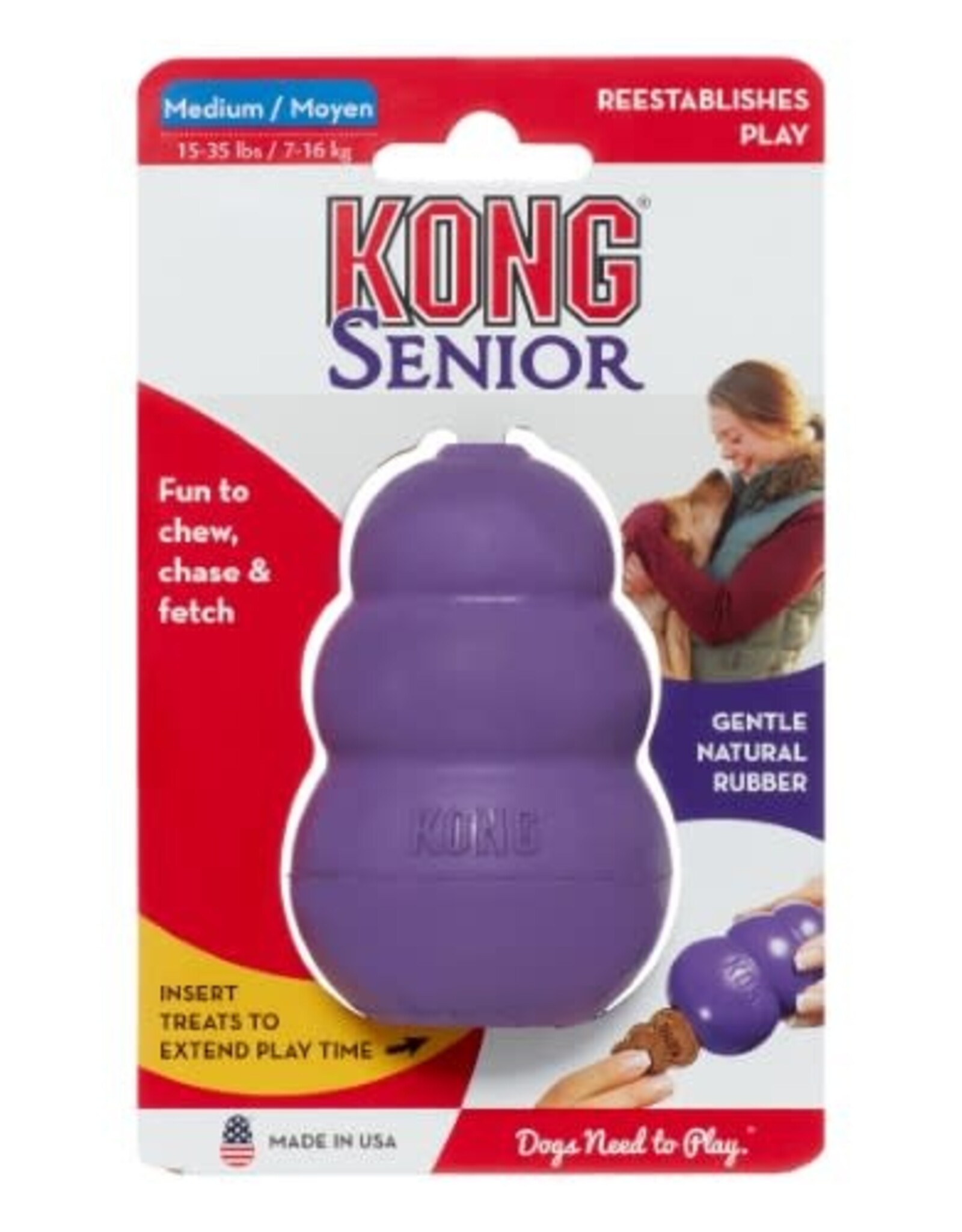 KONG KONG Senior Dog Toy - Medium, Purple