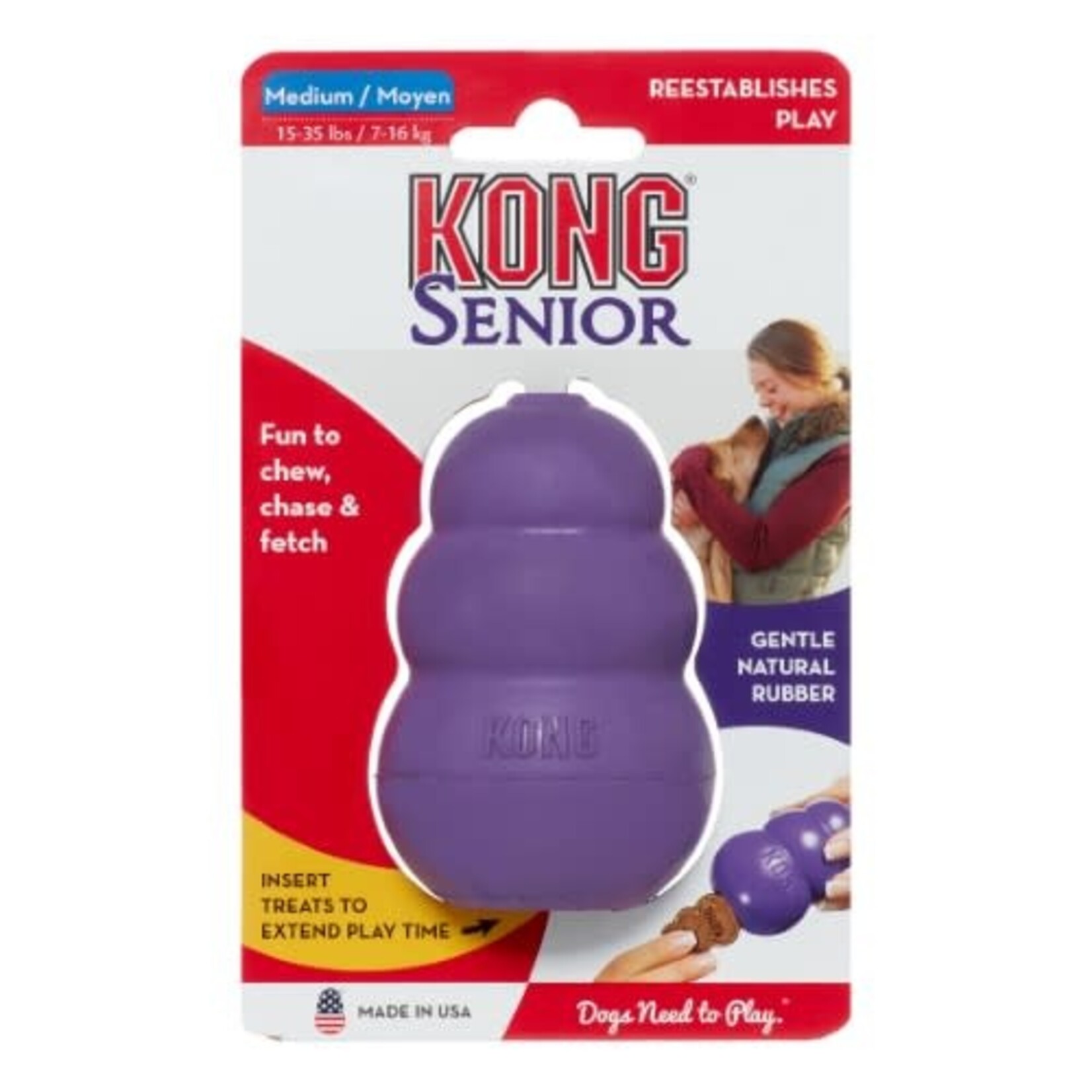 KONG KONG Senior Dog Toy - Medium, Purple