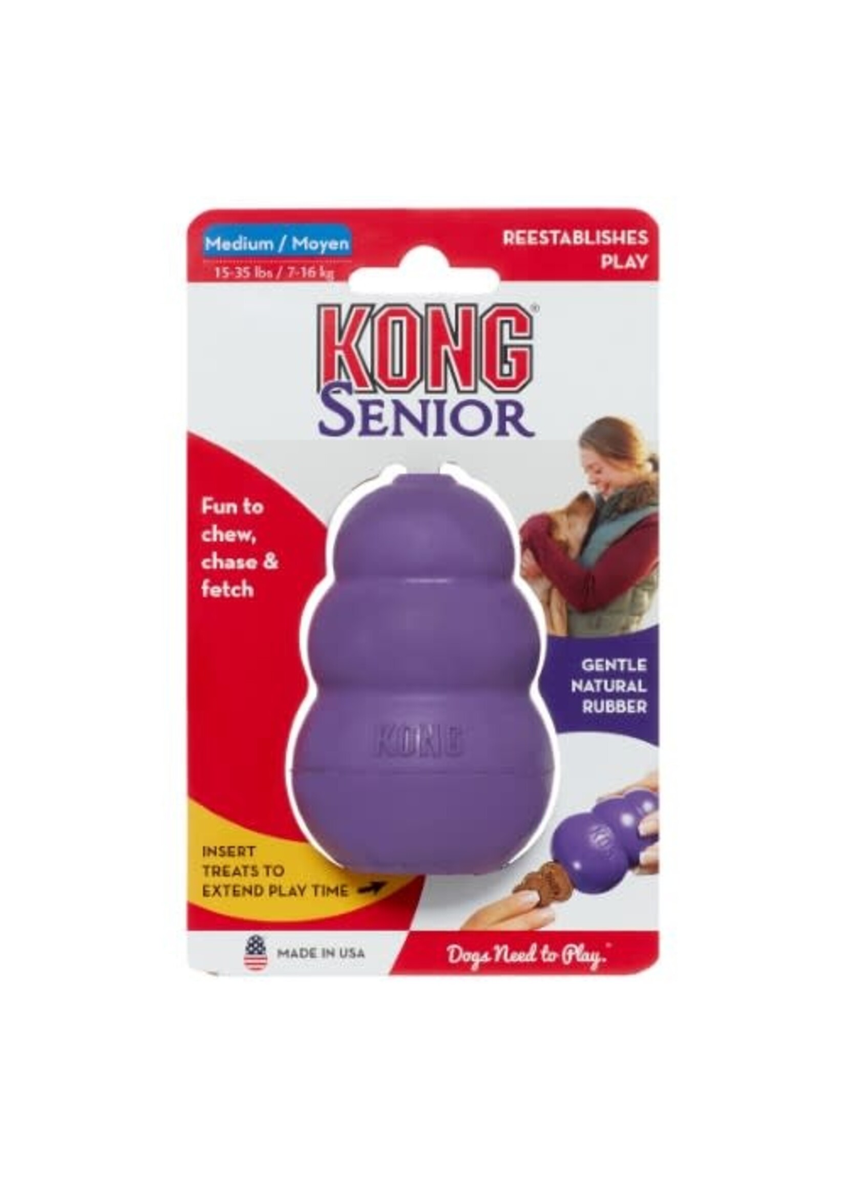 KONG KONG Senior Dog Toy - Medium, Purple