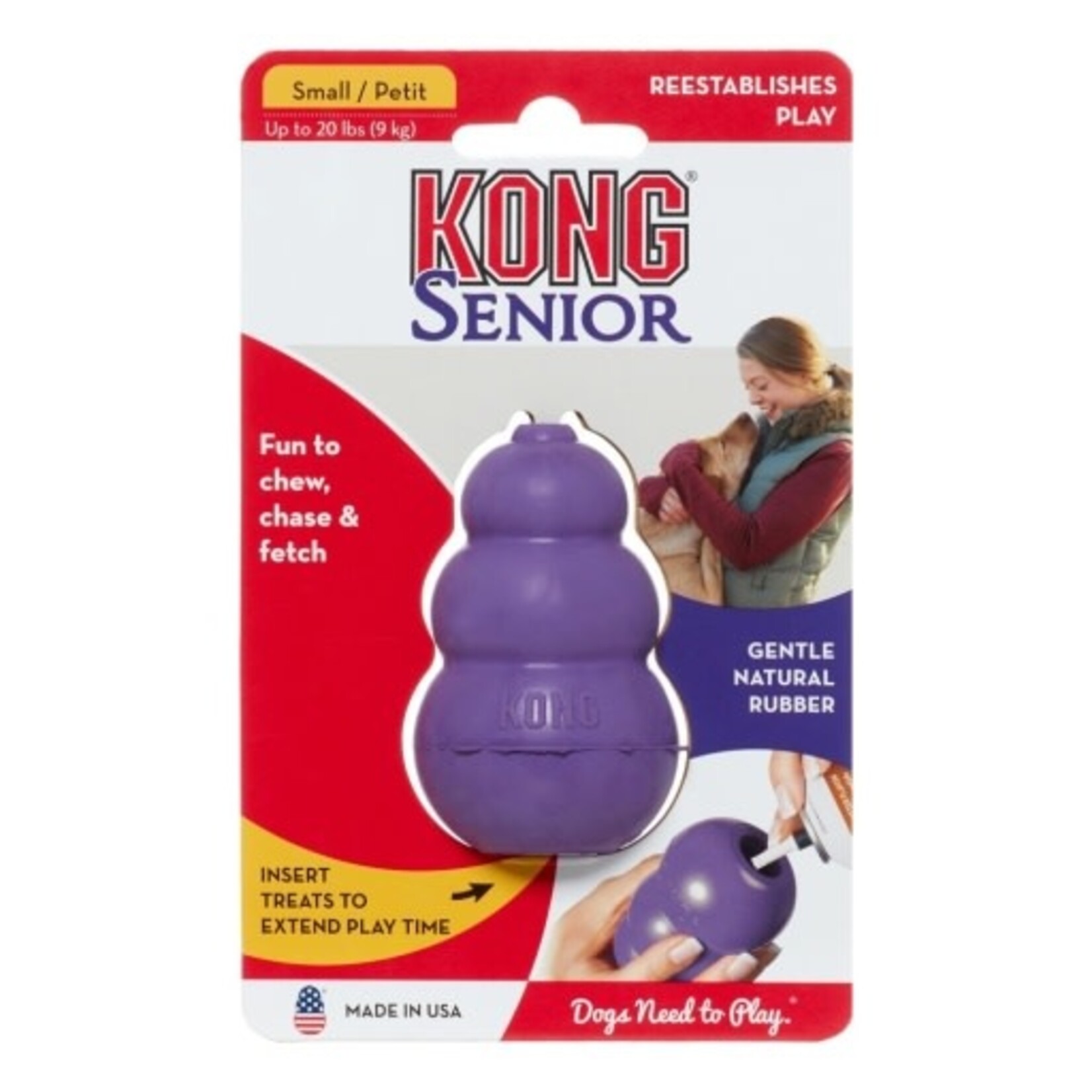 KONG KONG Senior Dog Toy Gentle Natural Rubber - Small