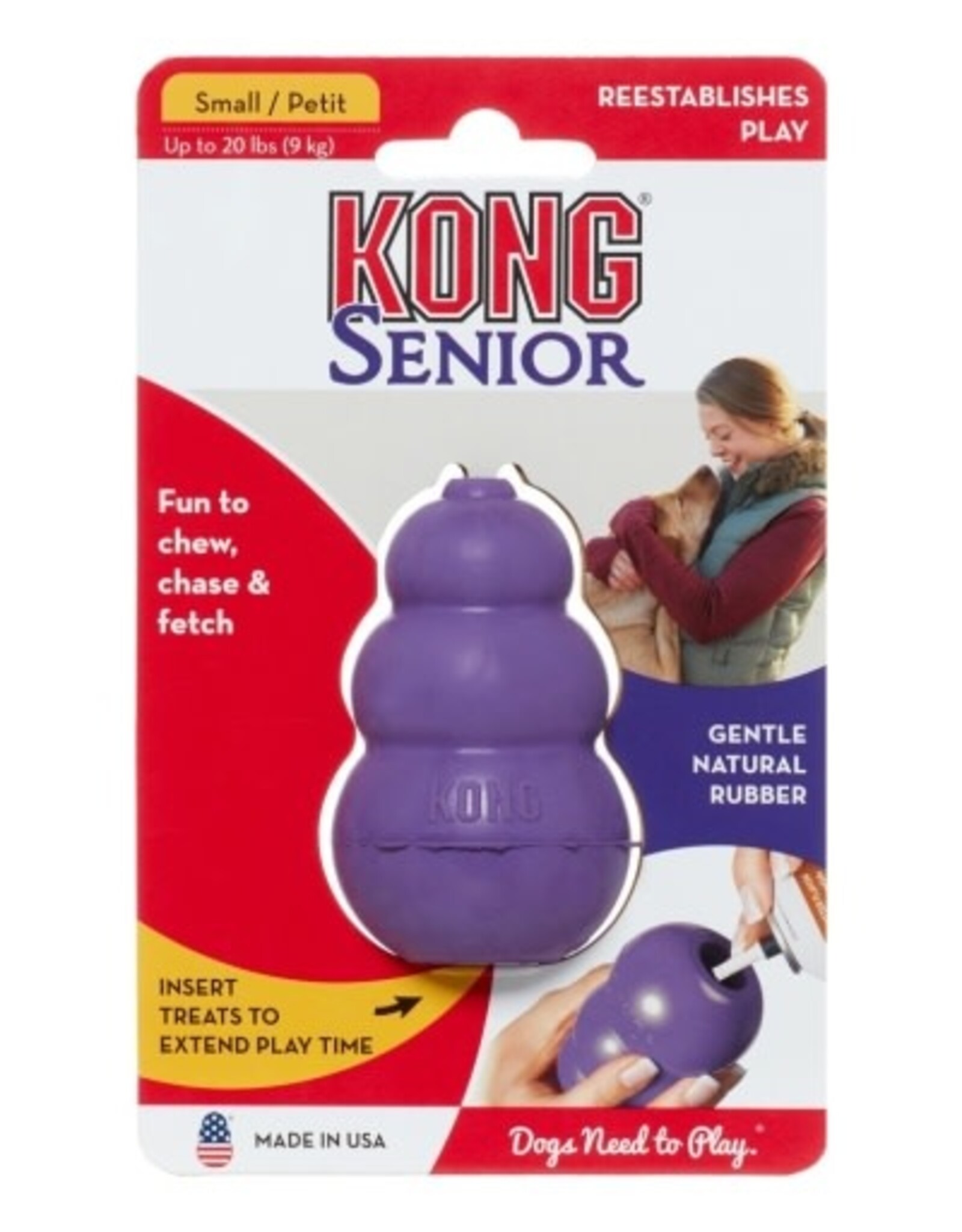 KONG KONG Senior Dog Toy Gentle Natural Rubber - Small