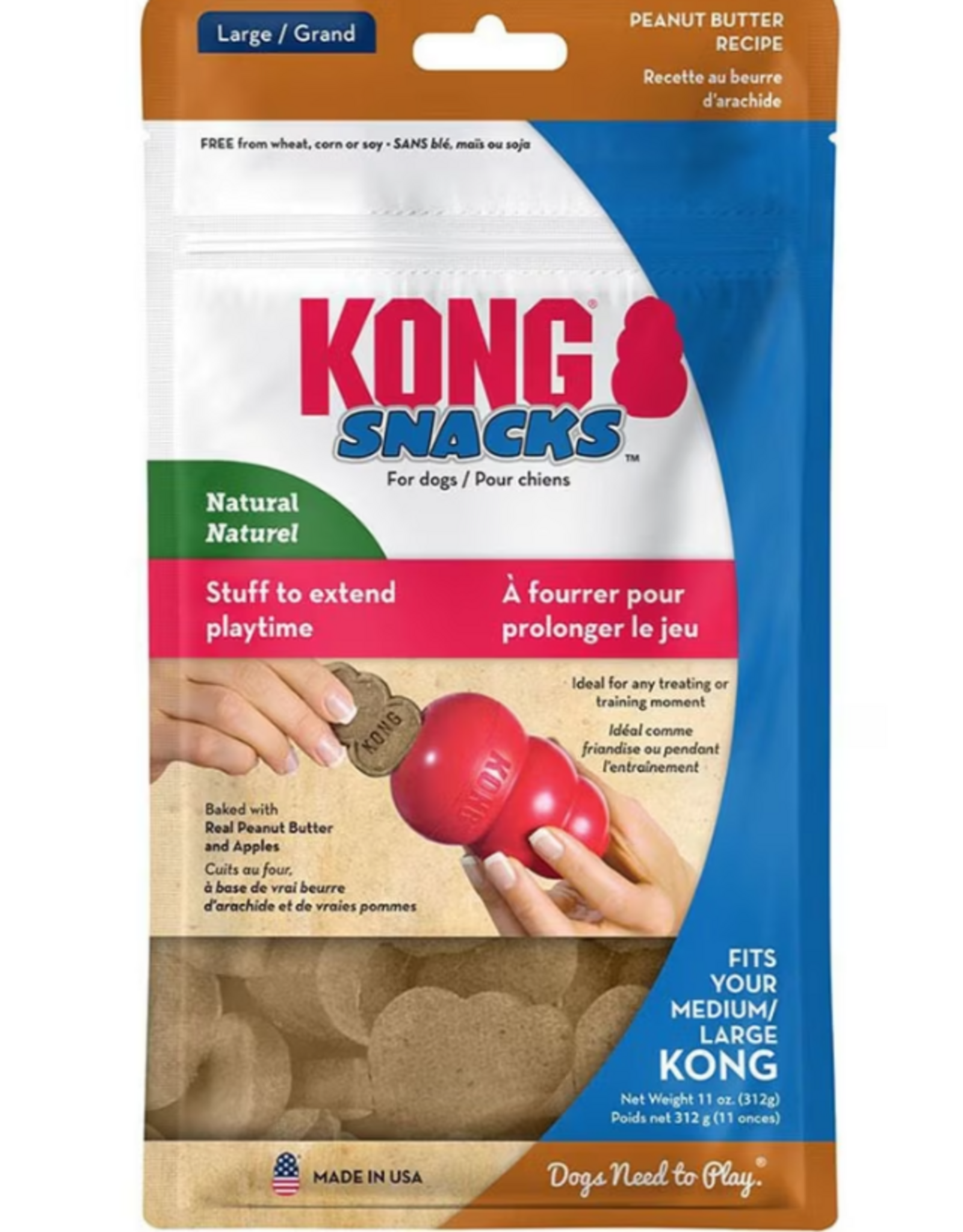 KONG KONG Snacks Peanut Butter Dog Treats - Large 12 oz