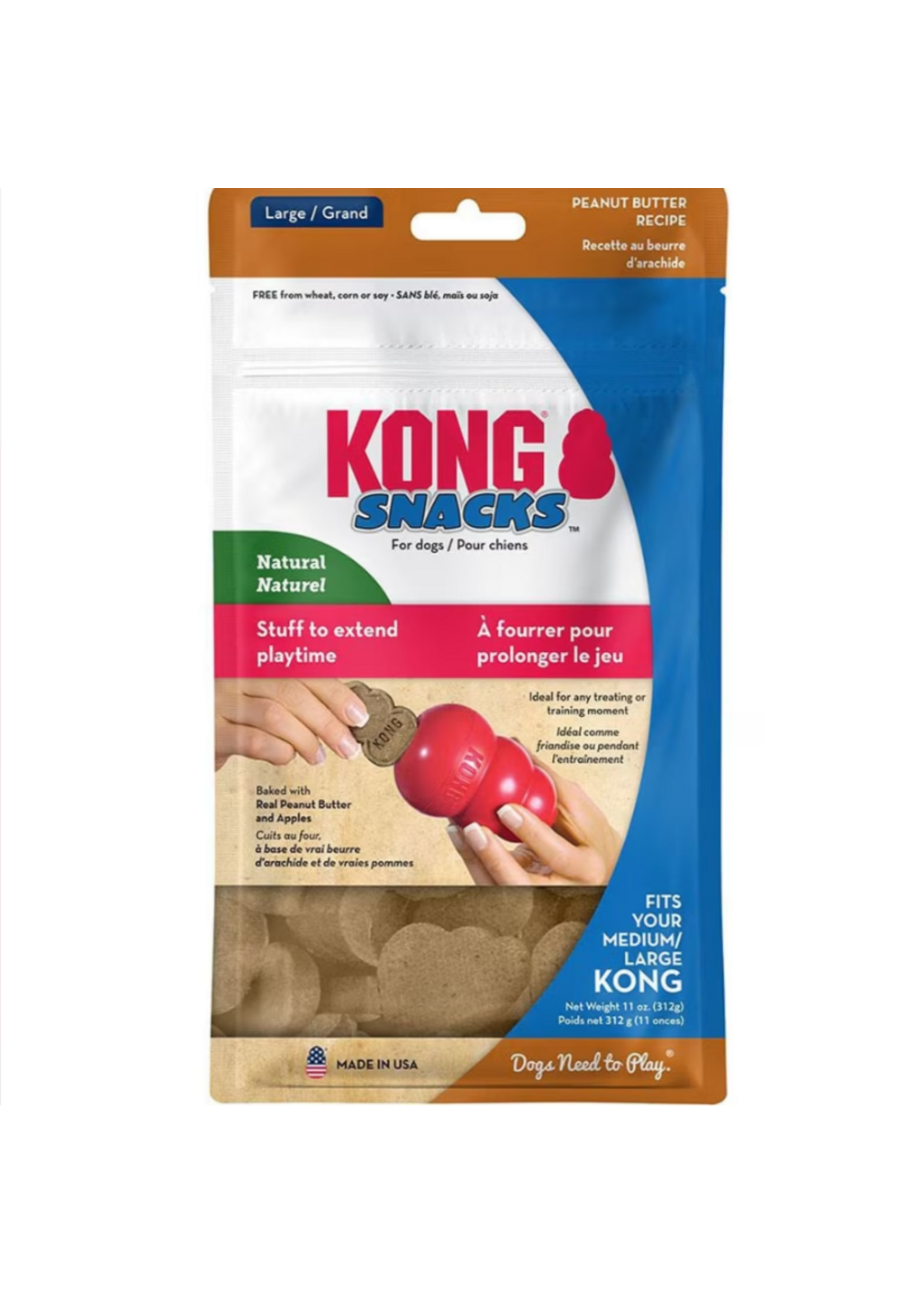 KONG KONG Snacks Peanut Butter Dog Treats - Large 12 oz