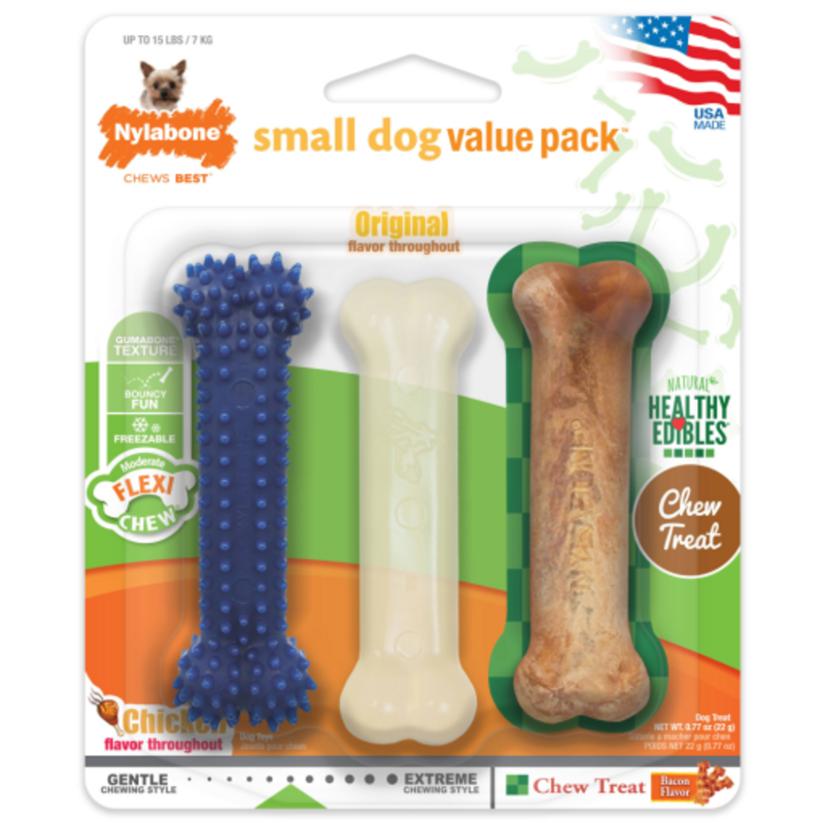 Nylabone Nylabone Flexi Chew Small Dog Toy Value Pack