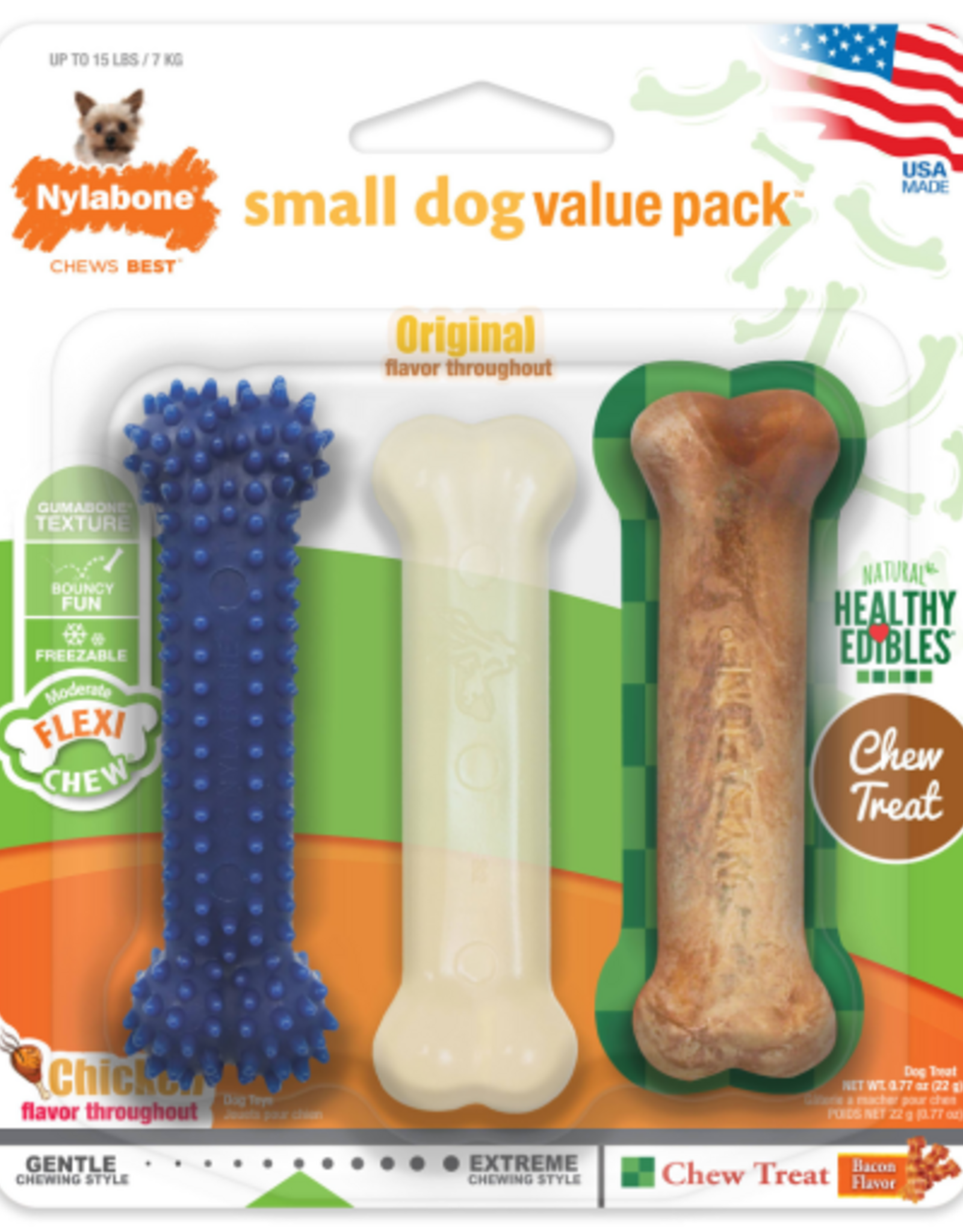Nylabone Nylabone Flexi Chew Small Dog Toy Value Pack