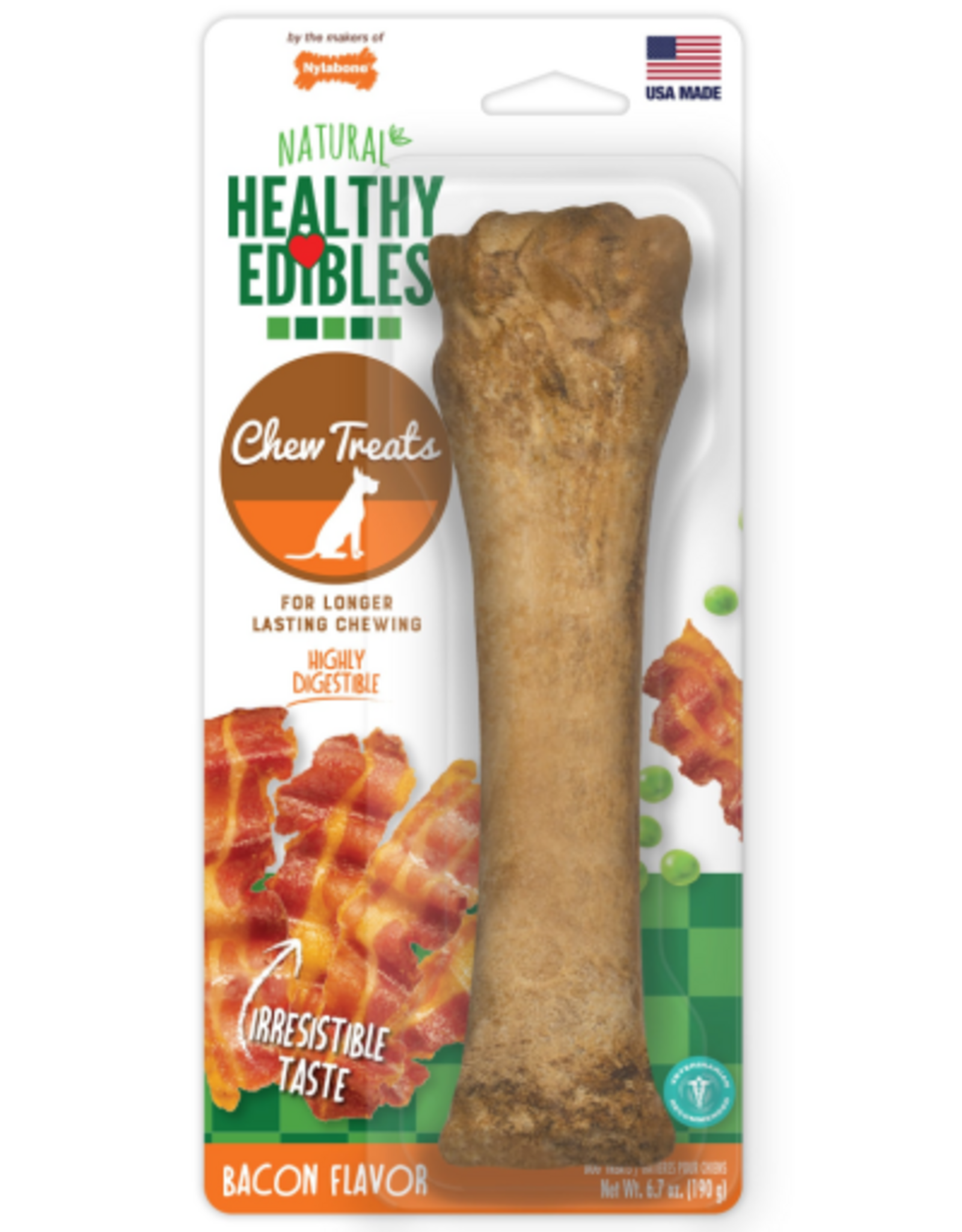 Nylabone Nylabone Healthy Edibles Natural Bacon Flavored Dog Treats - X-Large