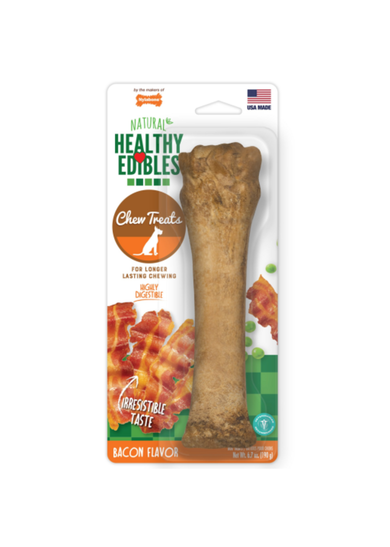 Nylabone Nylabone Healthy Edibles Natural Bacon Flavored Dog Treats - X-Large