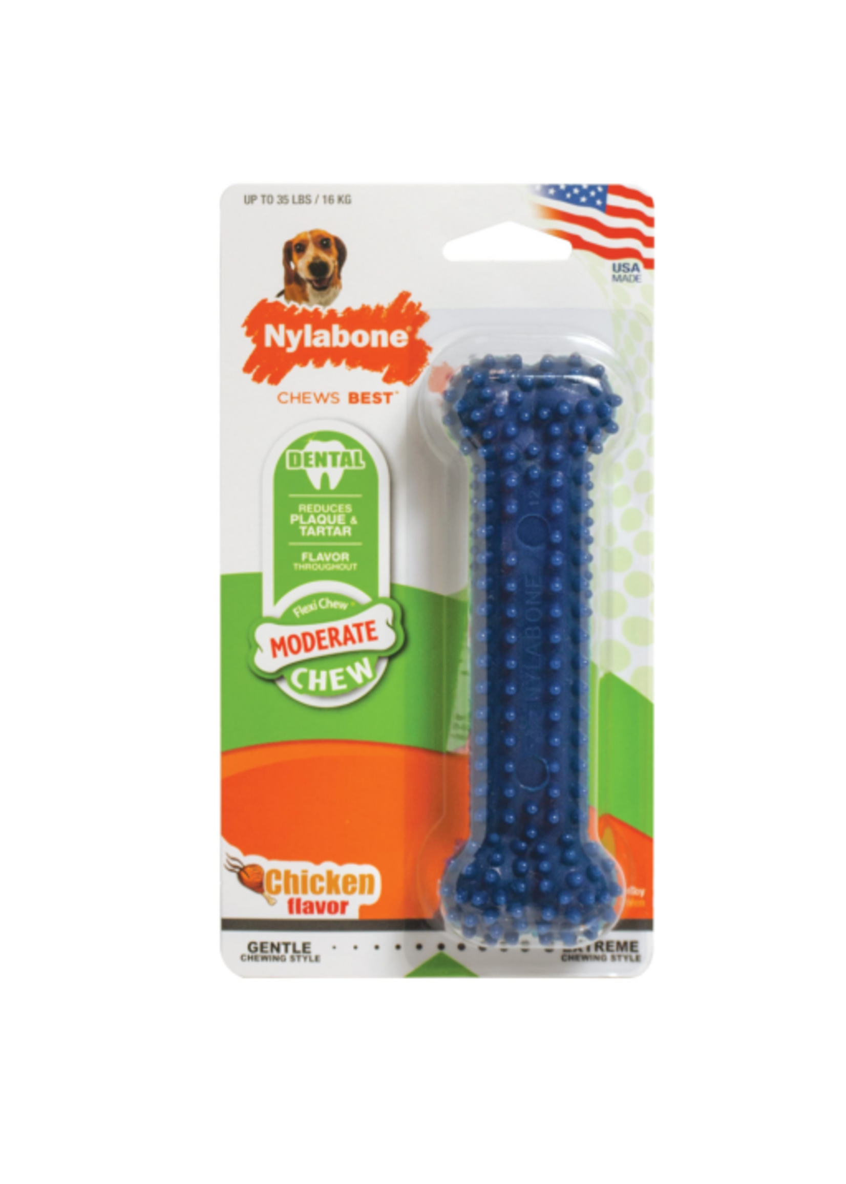 Nylabone NYLABONE TEXTURED DENTAL CHEW BONE WOLF