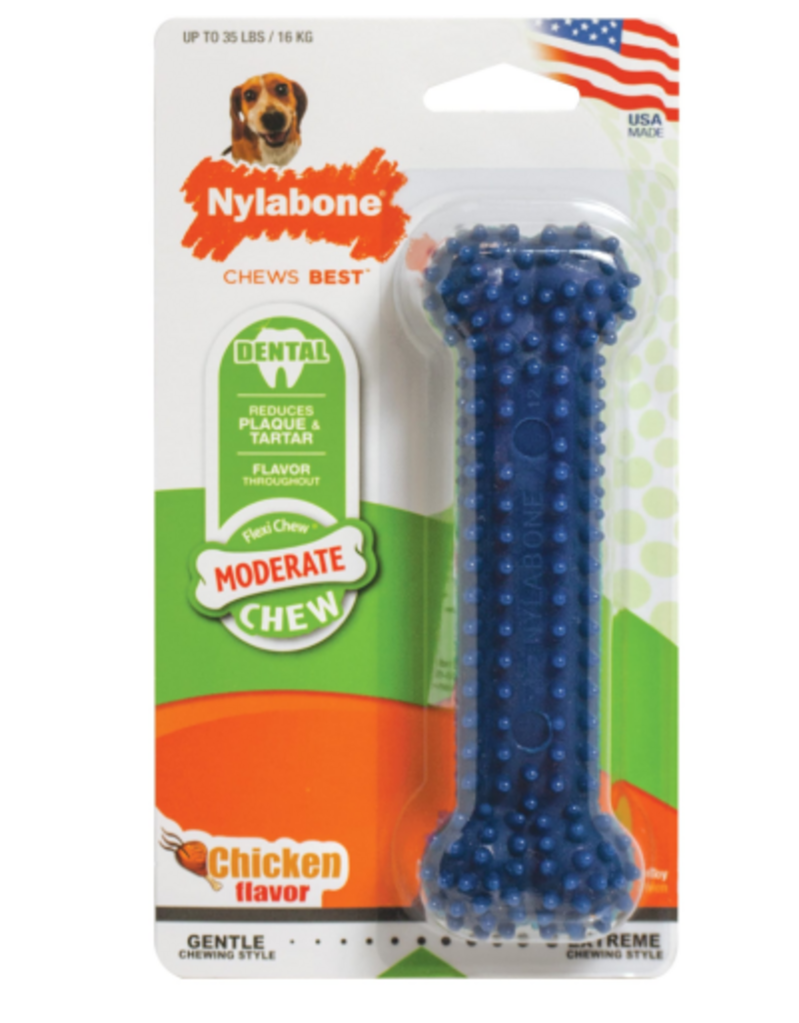 Nylabone NYLABONE TEXTURED DENTAL CHEW BONE WOLF