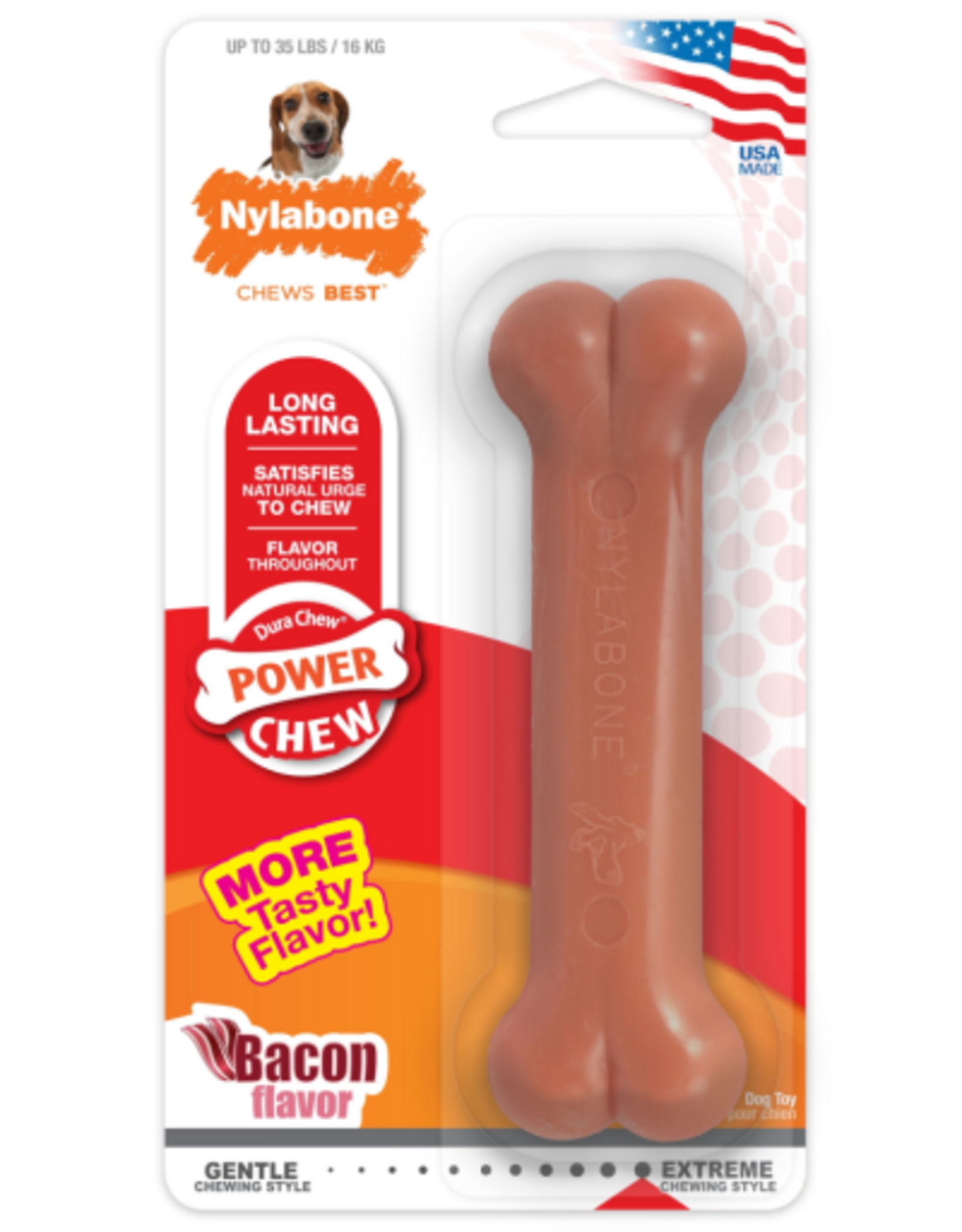 Nylabone NYLABONE DURA CHEW BONE BACON-WOLF/MEDIUM