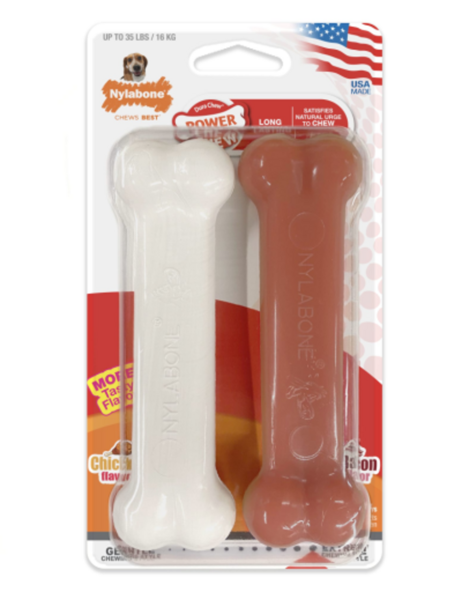 Nylabone Nylabone Power Chew Bacon and Chicken Dog Toy 2 pack - Medium