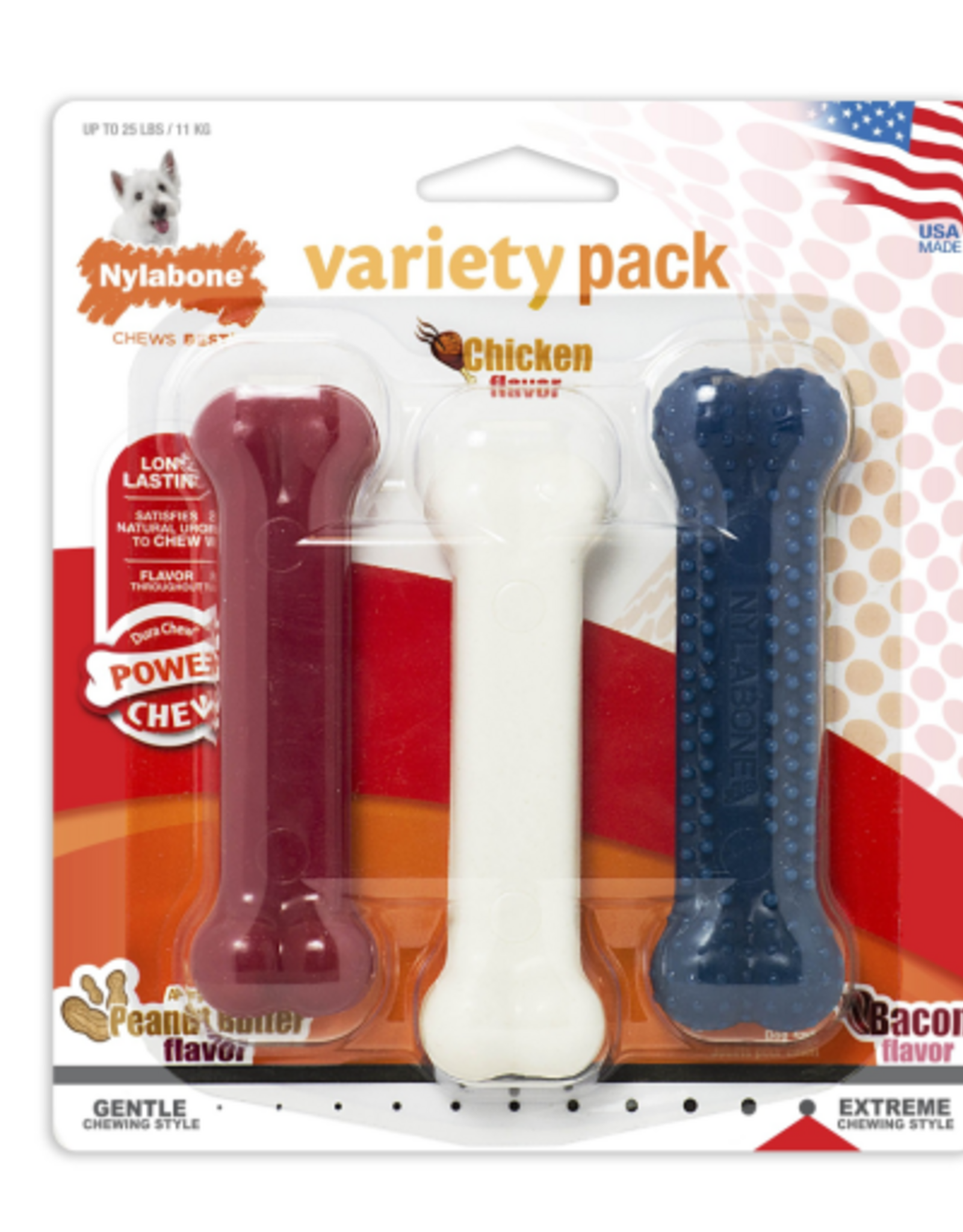 Nylabone Nylabone Dog Toy Bone Variety 3 Pack - Small