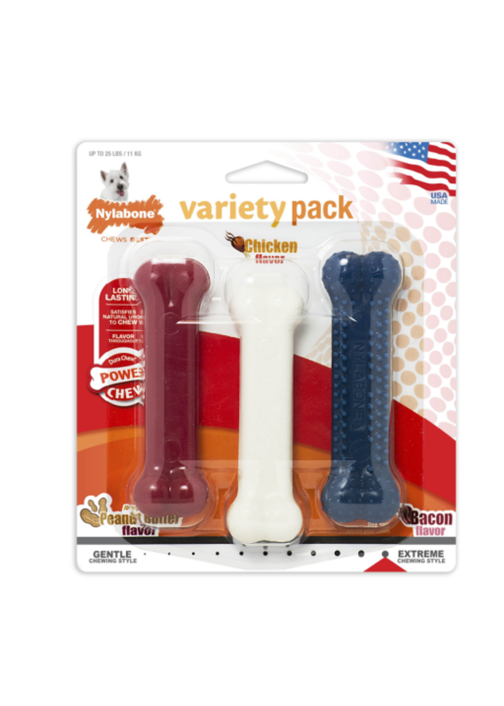 Nylabone Nylabone Dog Toy Bone Variety 3 Pack - Small