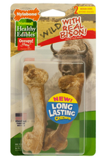 Nylabone Nylabone Healthy Edibles Wild Bison Dog Treat Bone - Medium 2 Pack