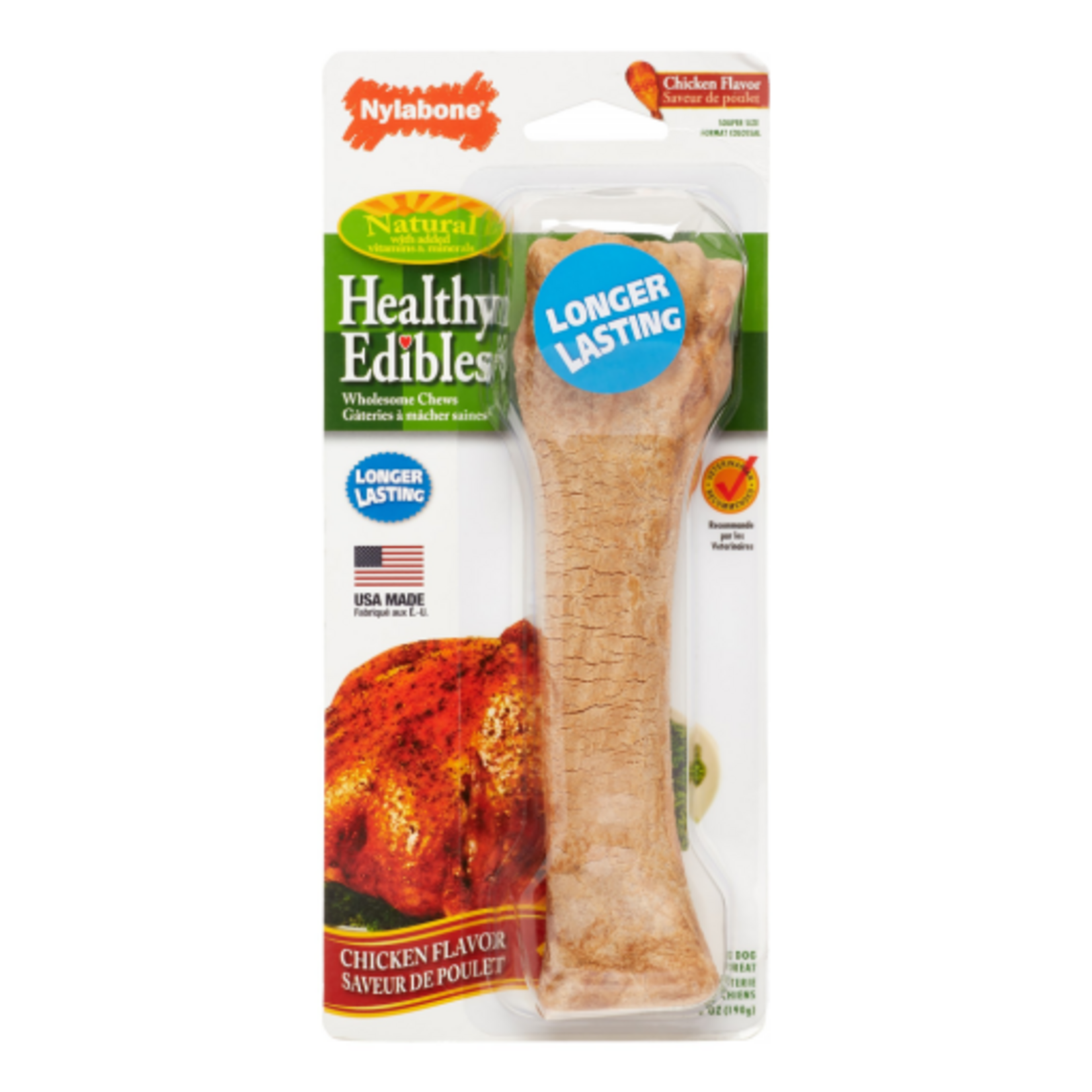 Nylabone Nylabone Healthy Edibles Natural Chicken Flavored Dog Treats - X-Large