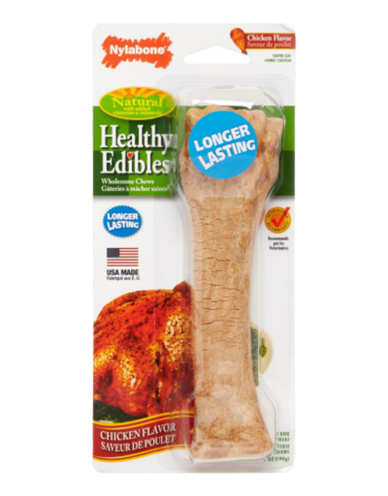 Nylabone Nylabone Healthy Edibles Natural Chicken Flavored Dog Treats - X-Large