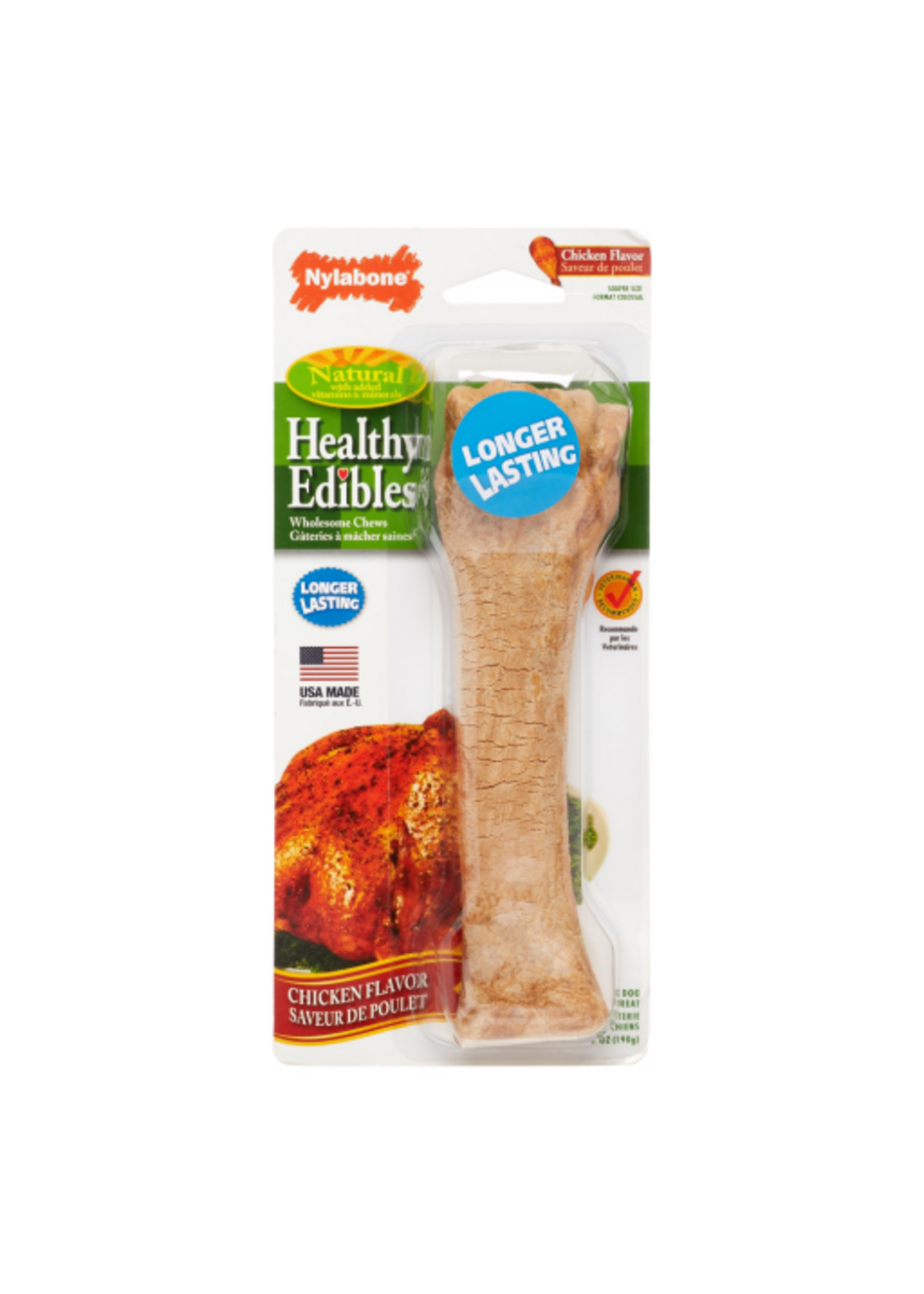 Nylabone Nylabone Healthy Edibles Natural Chicken Flavored Dog Treats - X-Large