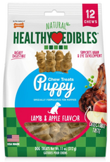 Nylabone Nylabone Natural Healthy Edibles Puppy Chew Treats - Lamb & Apple Flavor 12 Pack