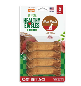 Nylabone Nylabone Healthy Edibles Wholesome Dog Chews - Roast Beef -  X-Small 8 Pack