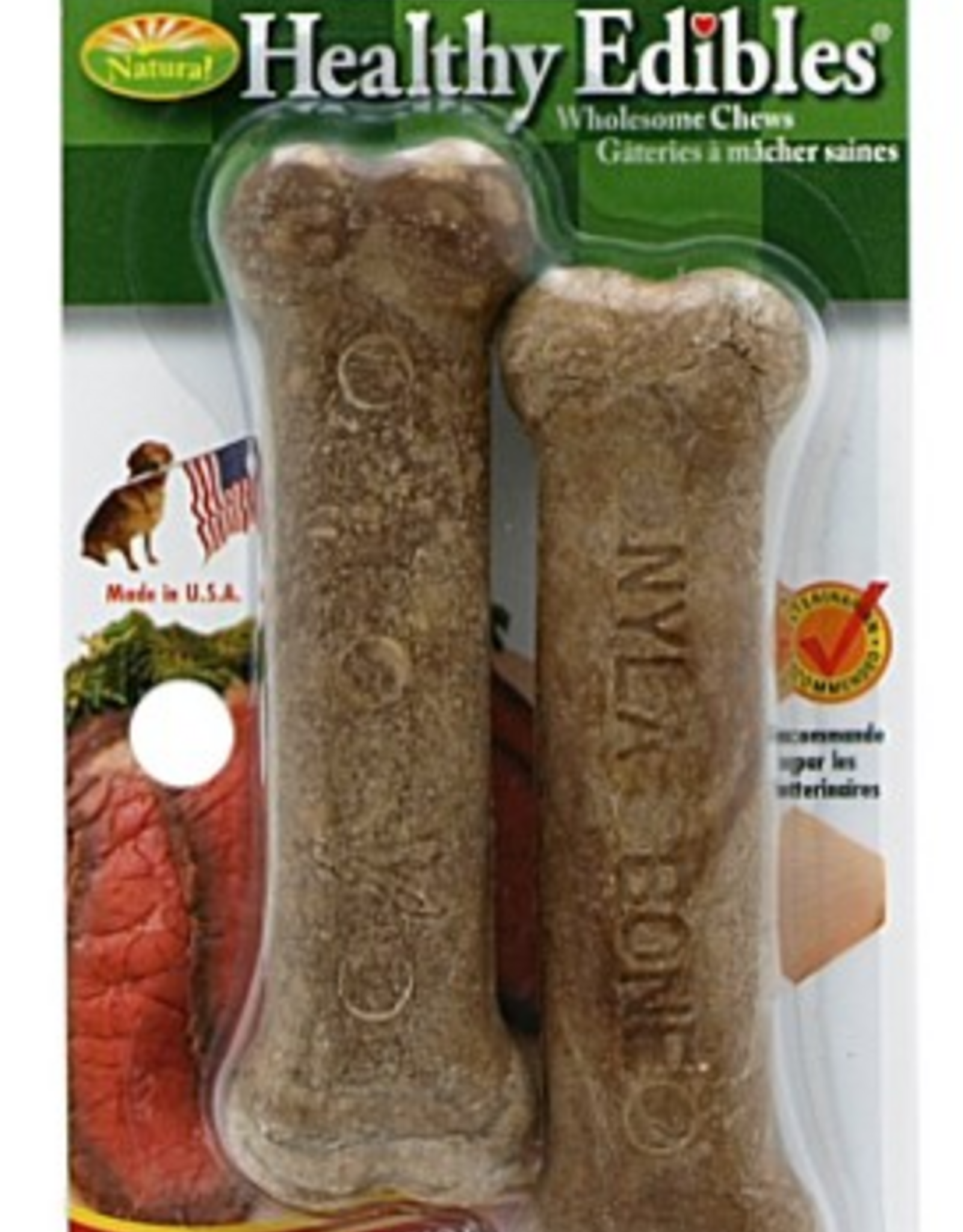 Nylabone NYLABONE EDIBLE ROAST BEEF WOLF-MEDIUM 2PK