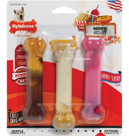 Nylabone Nylabone Flavor Frenzy Power Chew Dry Dog Toy Chili Cheese Dog Popcorn & Cherry - Small 3 Pack