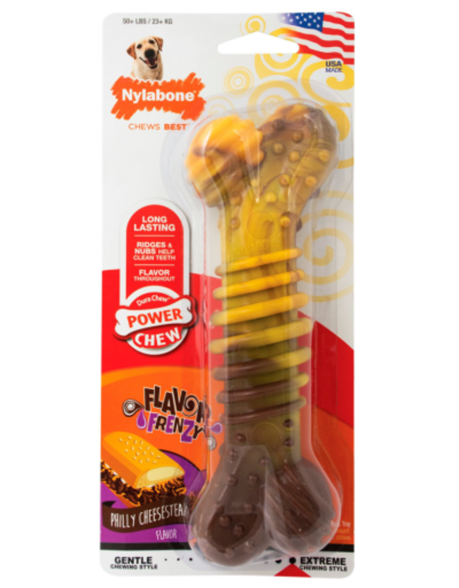 Nylabone Nylabone Flavor Frenzy Power Chew Dog Toy Cheesesteak - X-Large