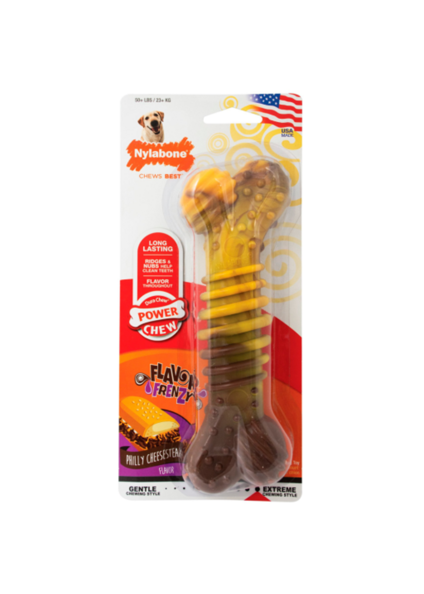 Nylabone Nylabone Flavor Frenzy Power Chew Dog Toy Cheesesteak - X-Large