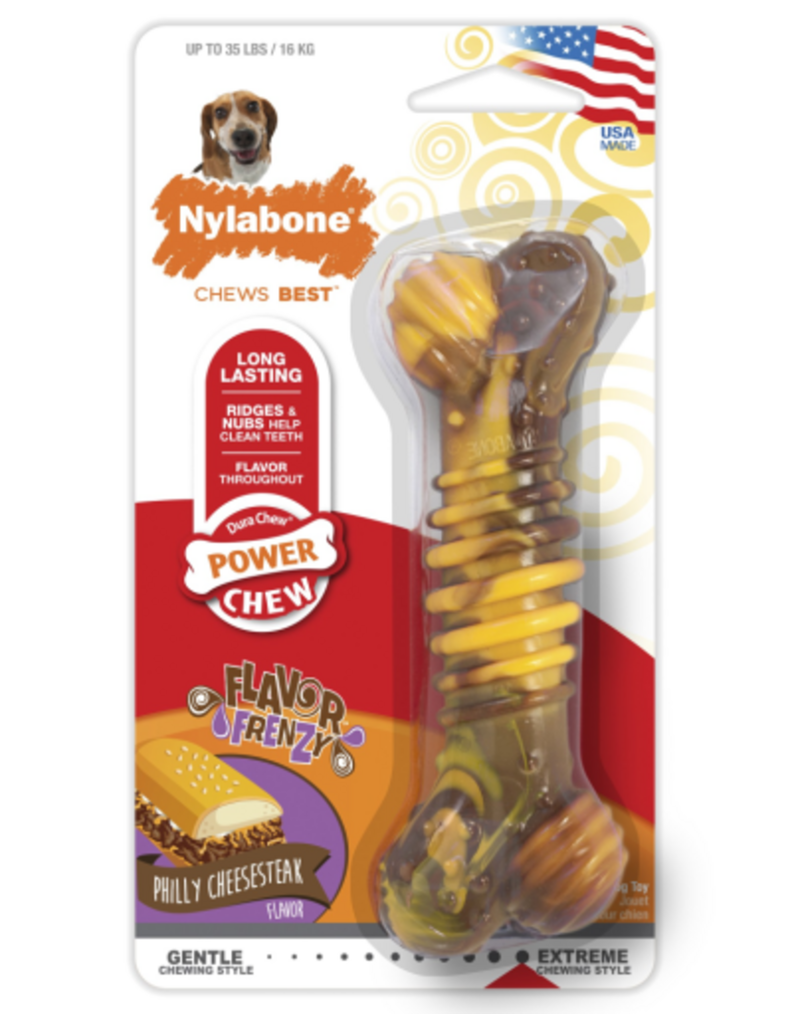Nylabone Nylabone Flavor Frenzy Power Chew Dog Toy Cheesesteak - Medium