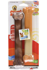 Nylabone Nylabone Power Chew Flavor Frenzy Durable Dog Chew Toys Twin Pack Funnel Cake & Shish Kabob - Large