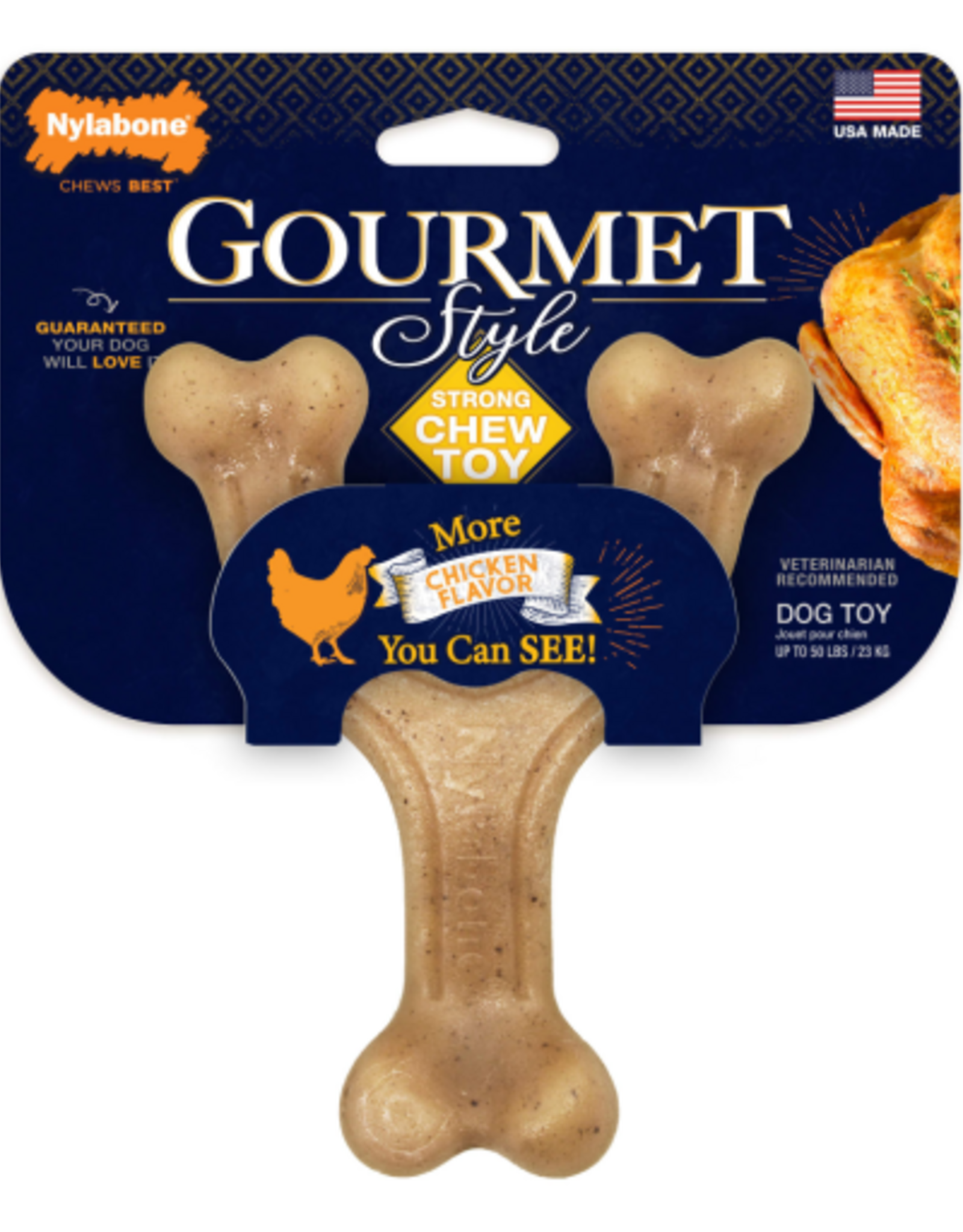 Nylabone Nylabone Gourmet Style Wishbone Dog Chew Toy Chicken - Large