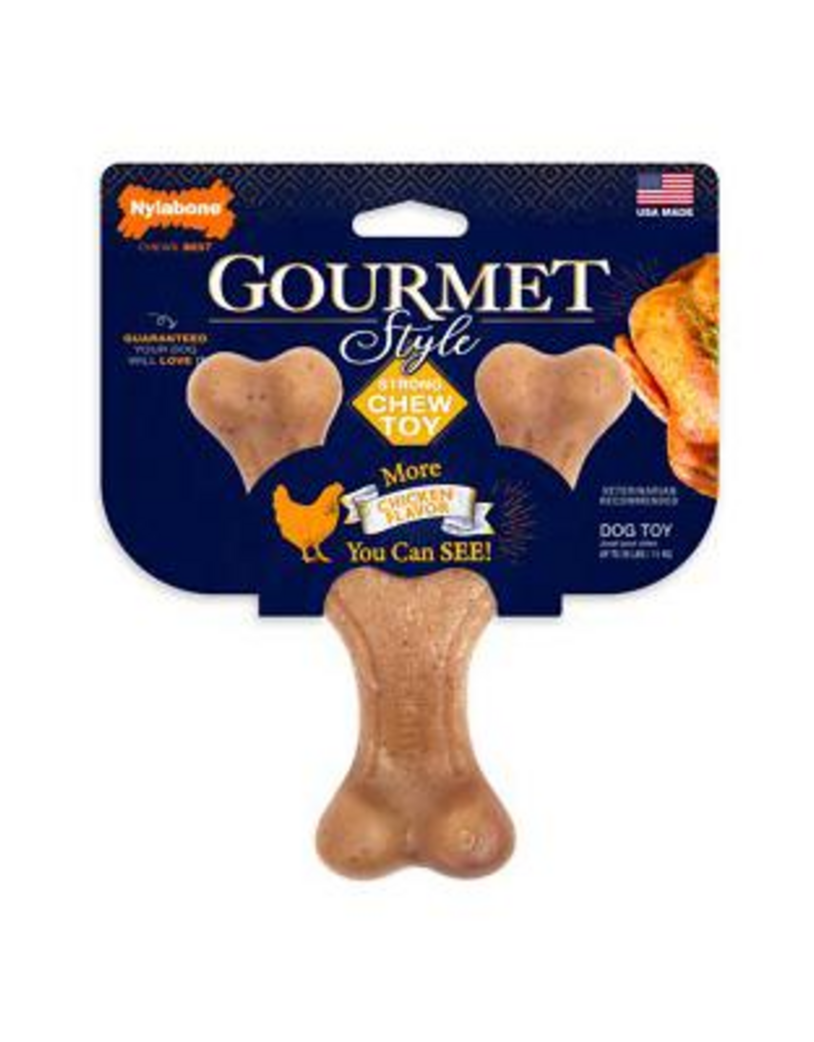 Nylabone Nylabone Gourmet Style Strong Wishbone Chicken Chew Dog Toy - Small