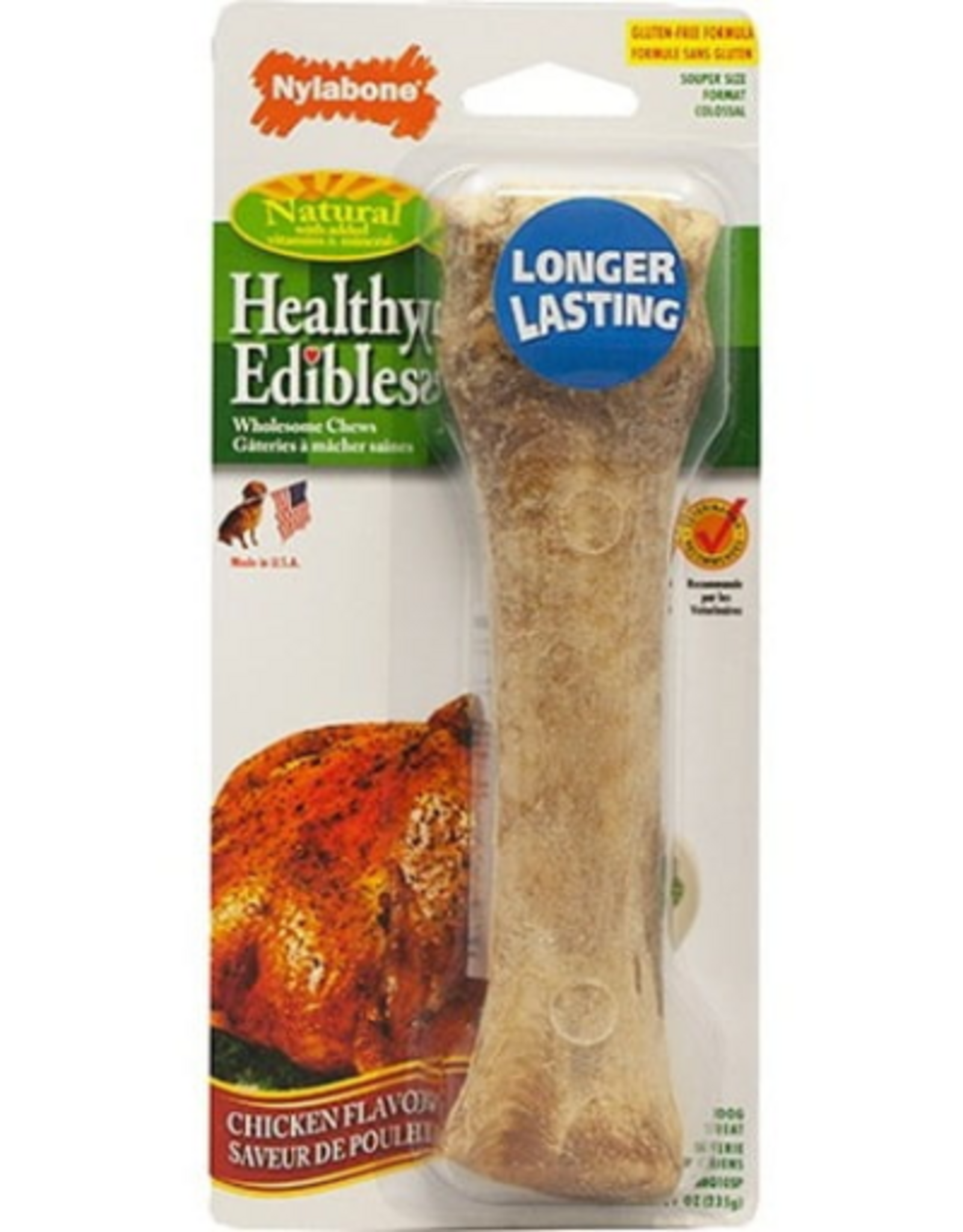 Nylabone Nylabone Healthy Edibles Natural Chicken Flavored Dog Treats - Medium 2 Pack