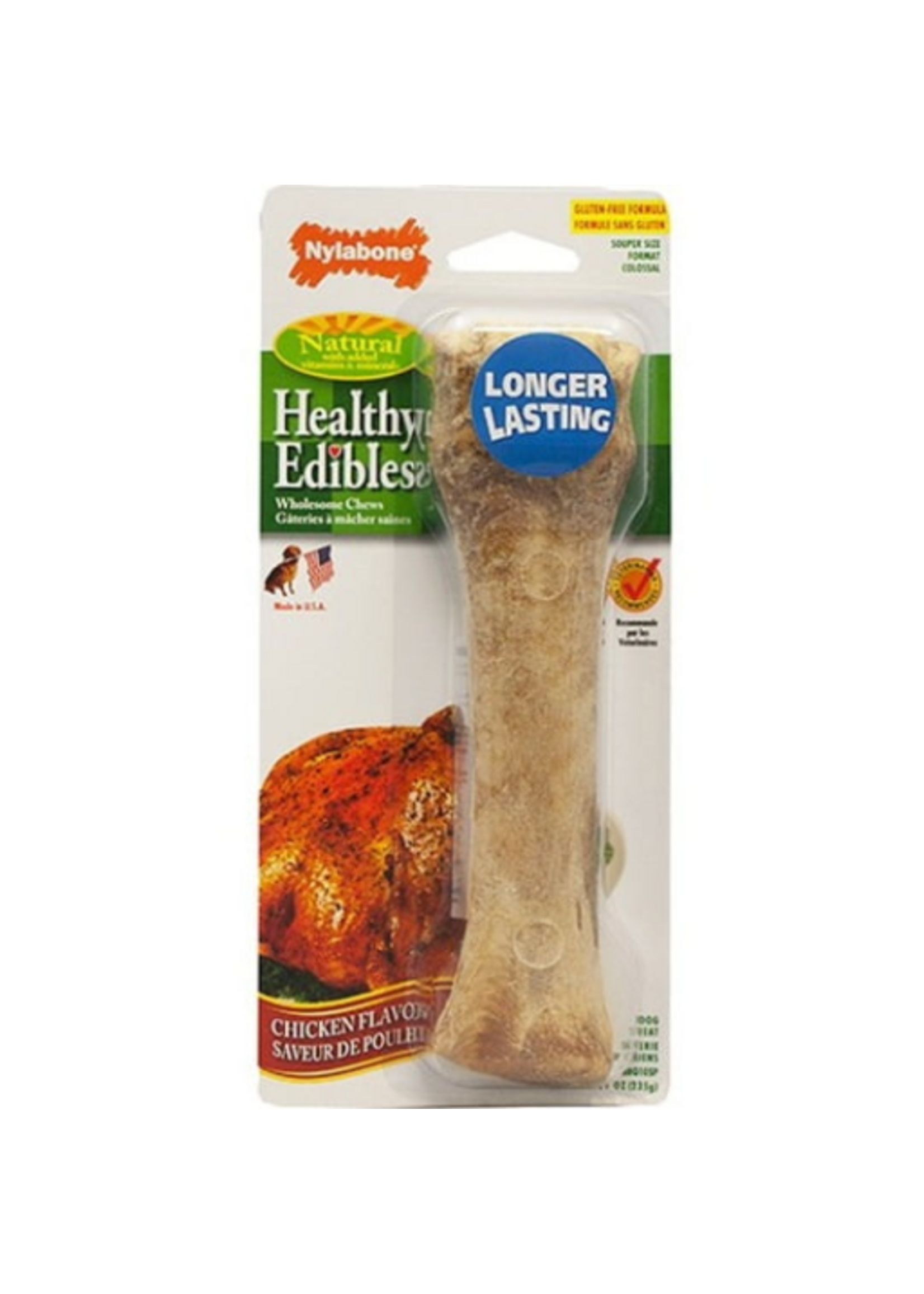 Nylabone Nylabone Healthy Edibles Natural Chicken Flavored Dog Treats - Medium 2 Pack