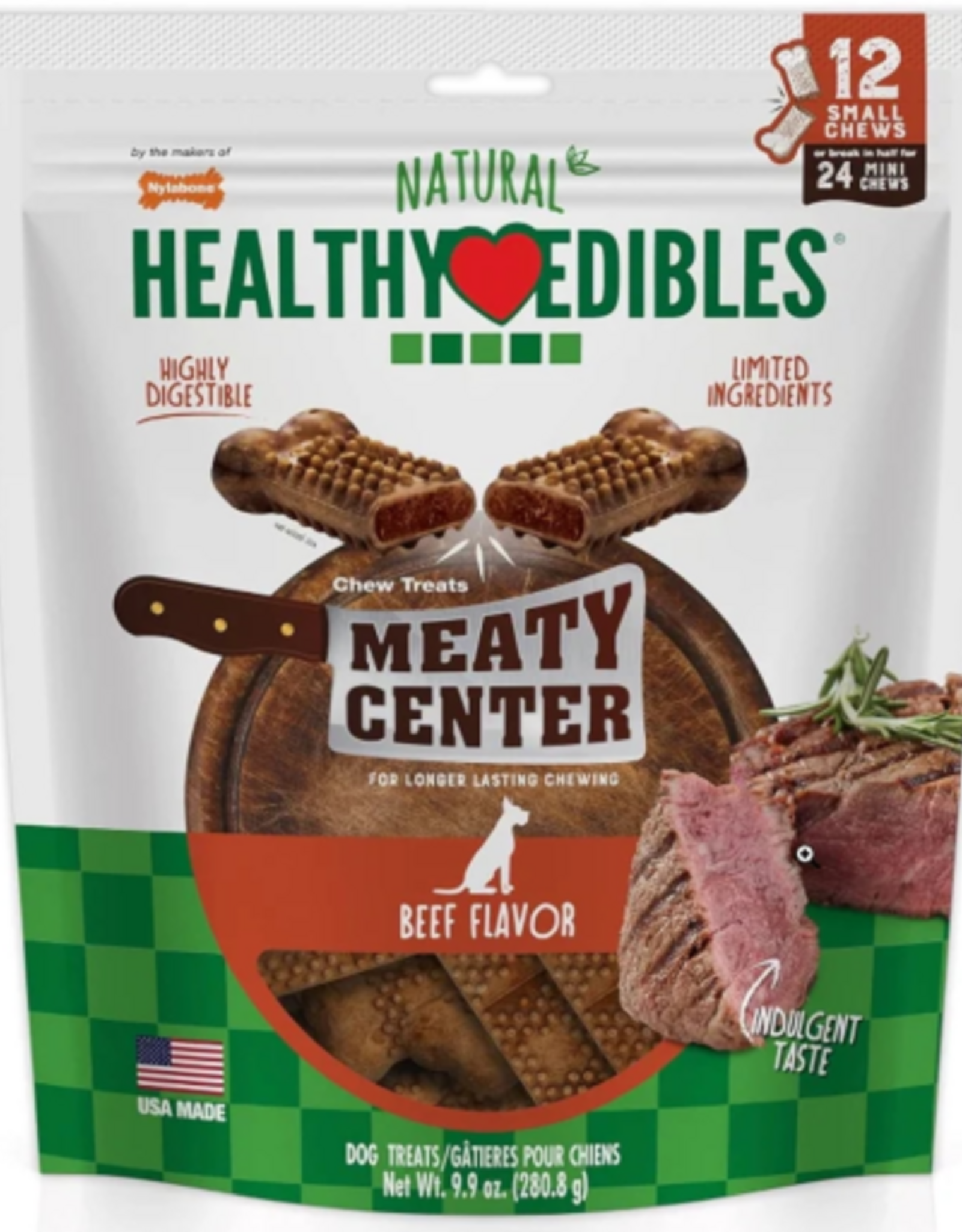 Nylabone Nylabone Healthy Edibles Meaty Center Chews Beef Small