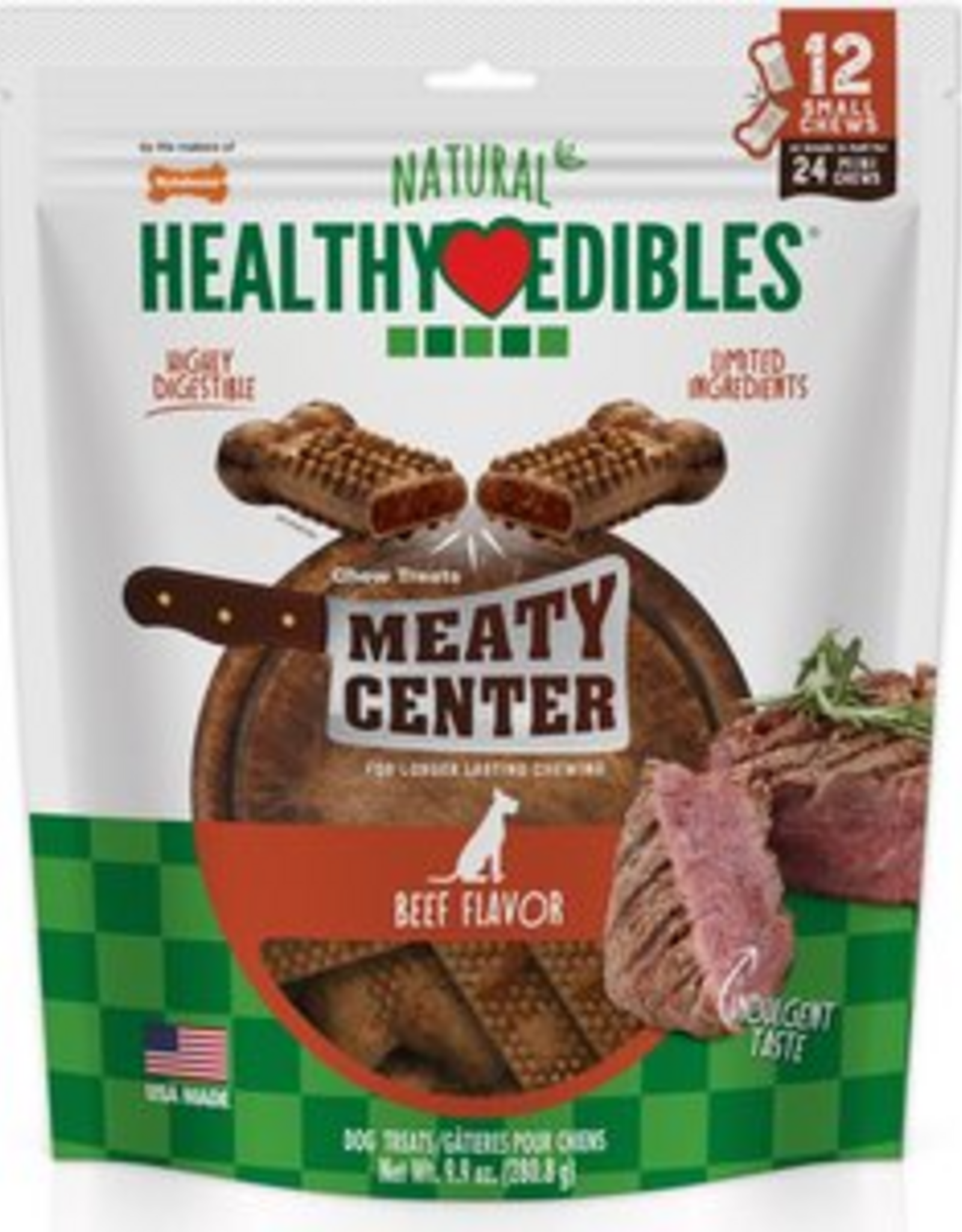 Nylabone Nylabone Healthy Edibles Meaty Center Chews Beef Small