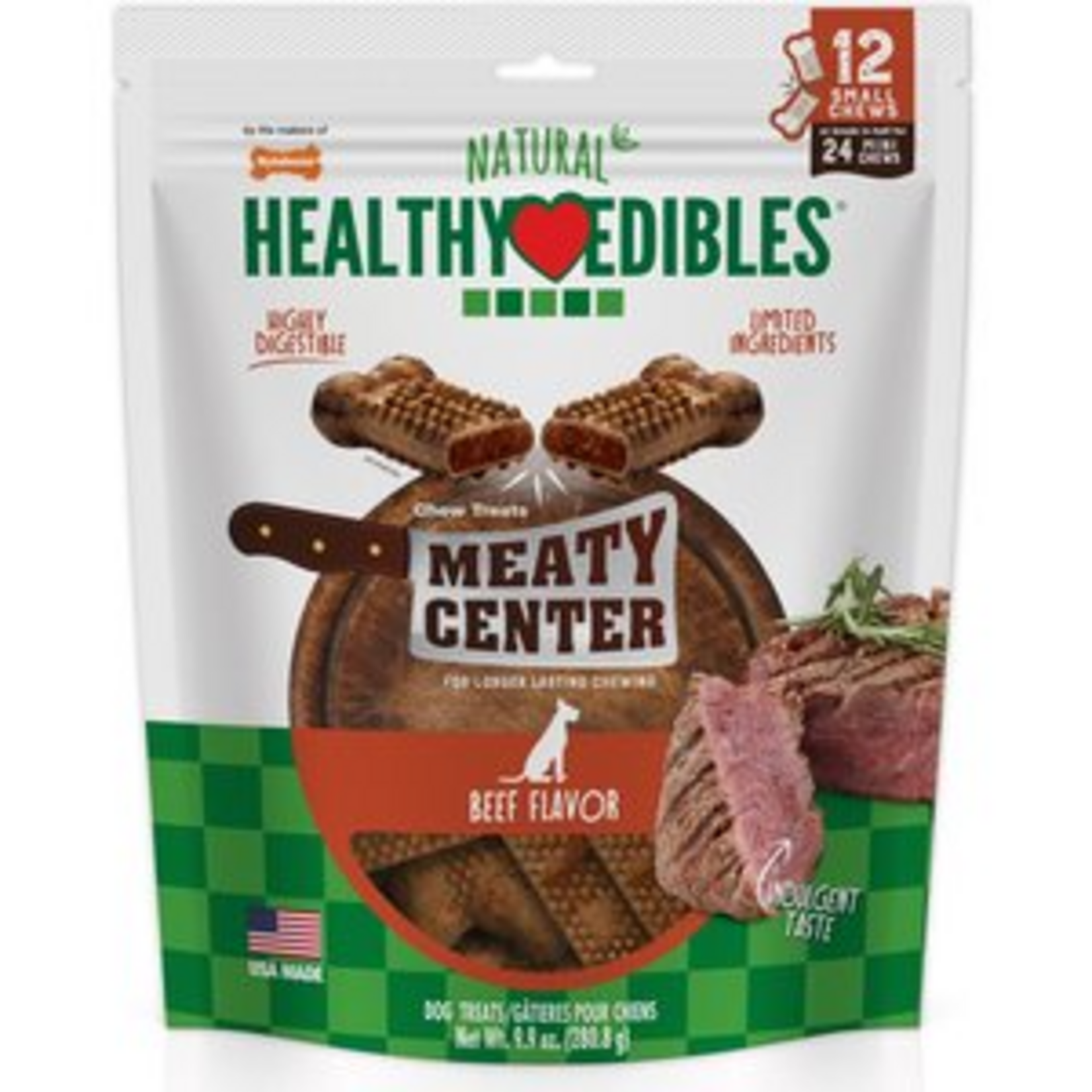 Nylabone Nylabone Healthy Edibles Meaty Center Chews Beef Small