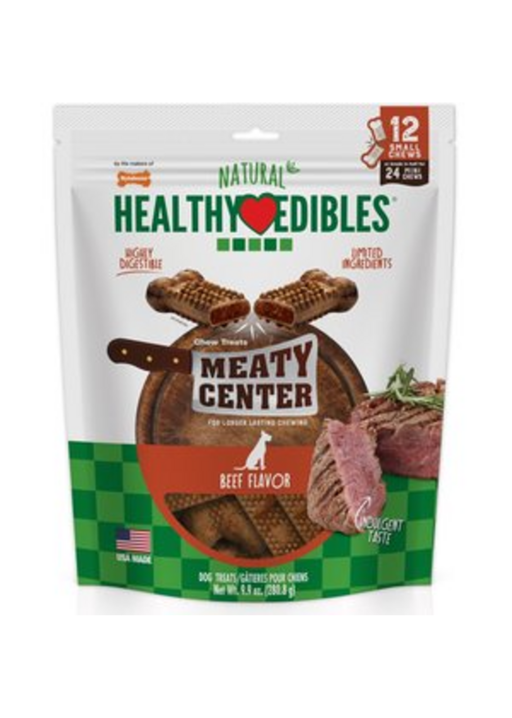 Nylabone Nylabone Healthy Edibles Meaty Center Chews Beef Small