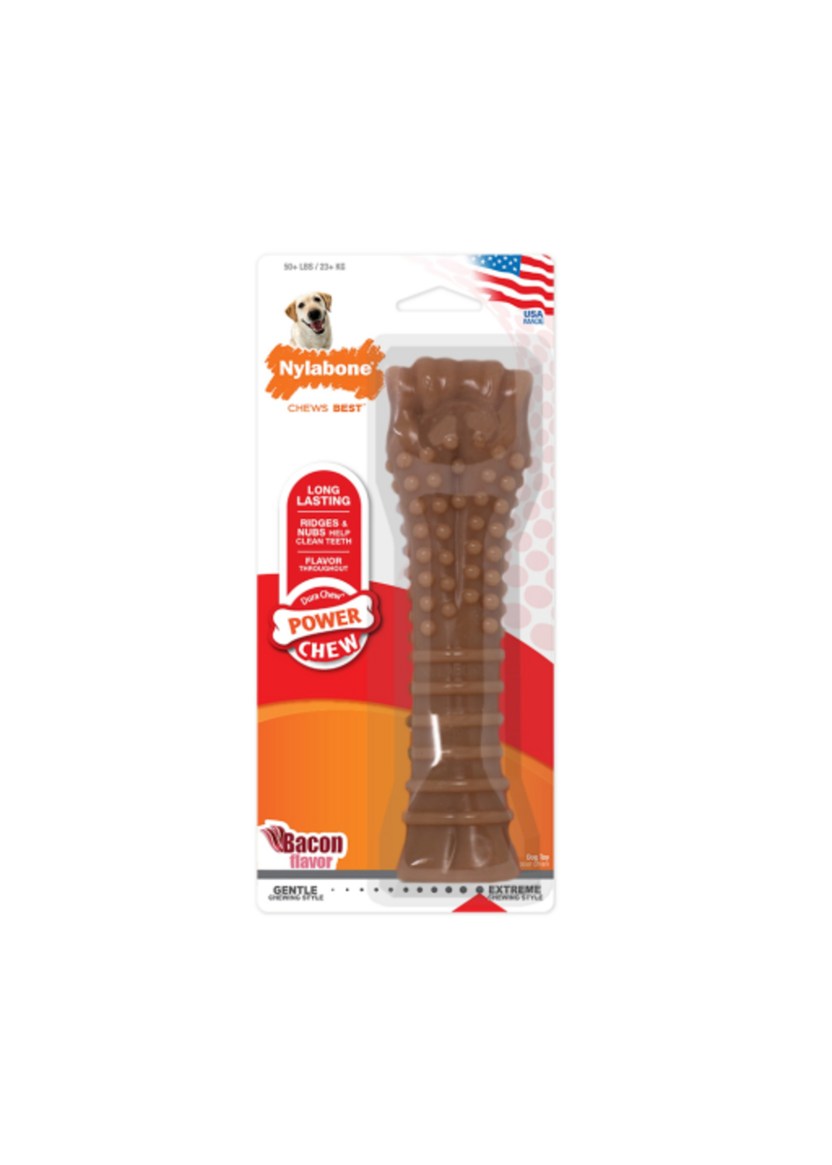 Nylabone Nylabone Dental Bacon Bone Dog Chew Toy - X-Large