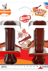 Nylabone Nylabone Power Chew Basted Blast Dual Flavored Dog Chew Toys Bacon & Steak - Small