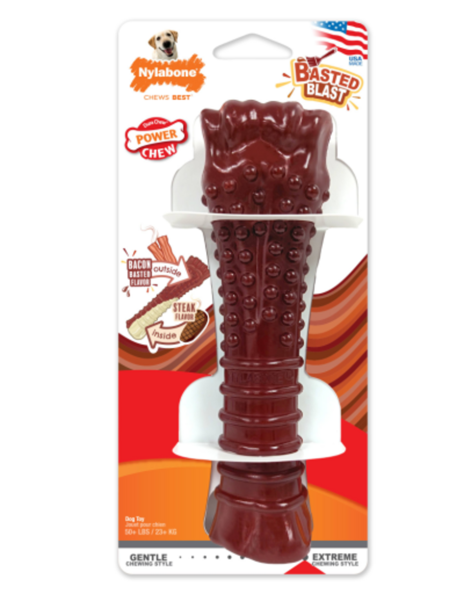 Nylabone Nylabone Power Chew Basted Blast Dual Flavored Dog Chew Toys - X-Large