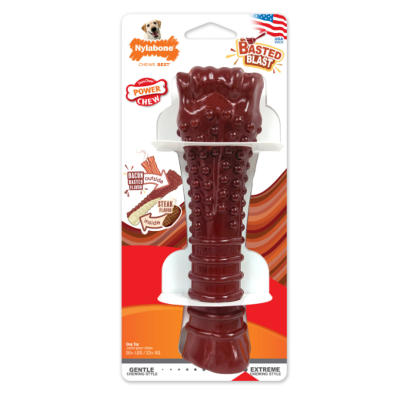 Nylabone Nylabone Power Chew Basted Blast Dual Flavored Dog Chew Toys - X-Large
