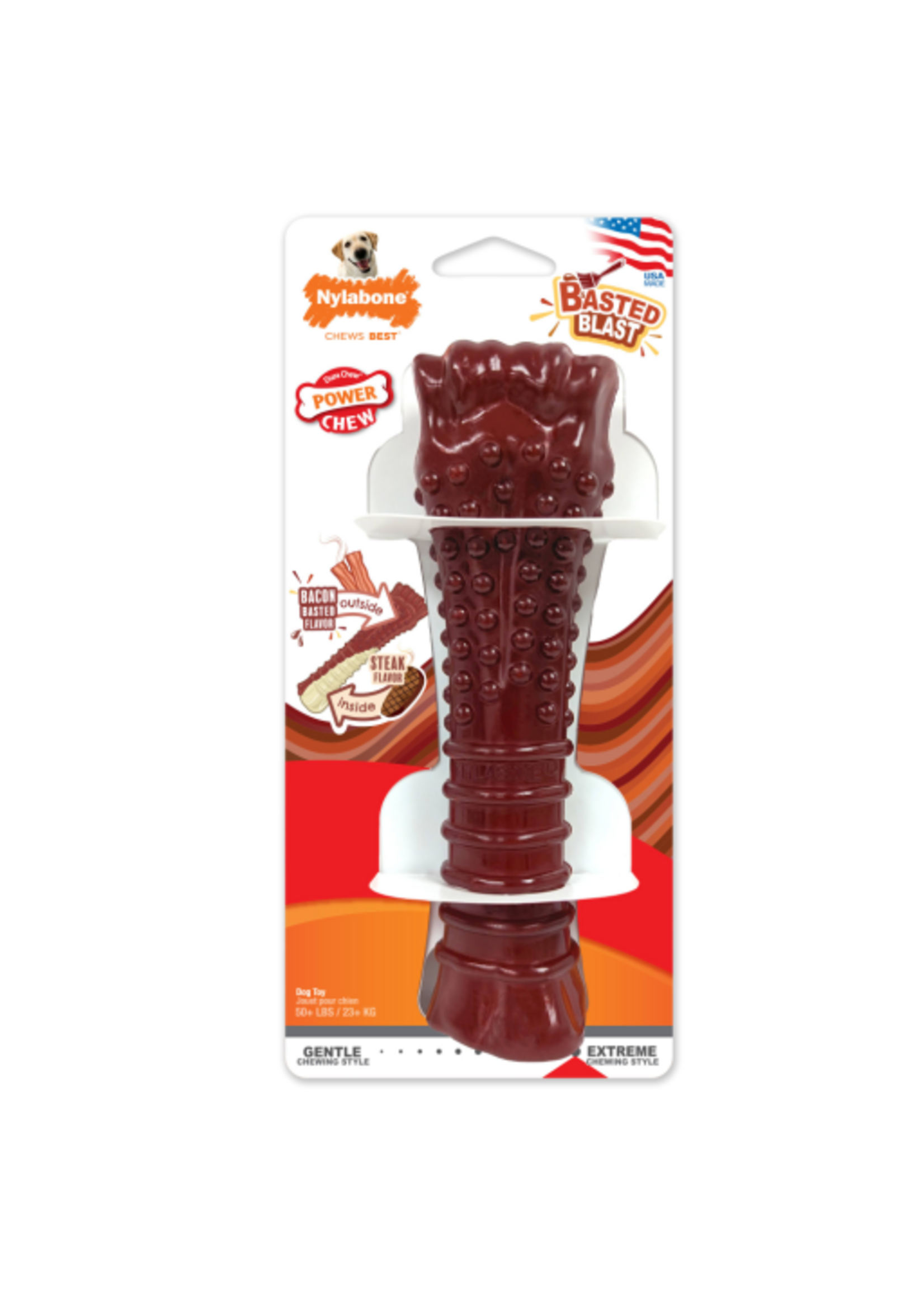 Nylabone Nylabone Power Chew Basted Blast Dual Flavored Dog Chew Toys - X-Large