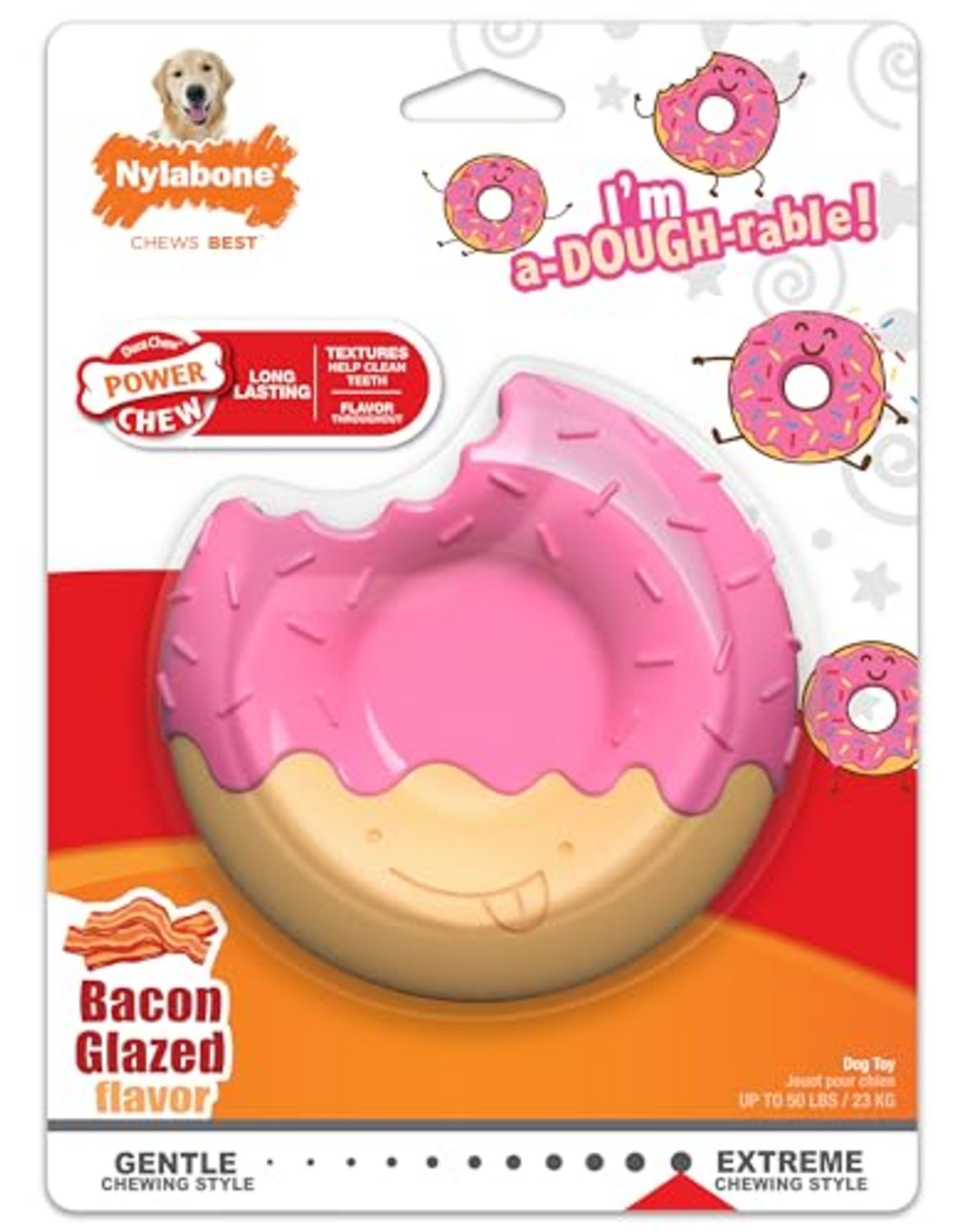Nylabone Nylabone Power Chew Donut Dog Chew Toy Bacon - Large